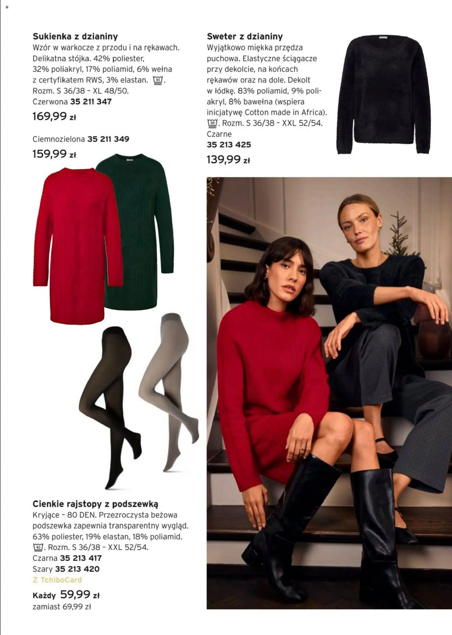 Tchibo promocje od 18.11.2025 | Strona: 20 | Produkty: Sweter, Sukienka, Rajstopy