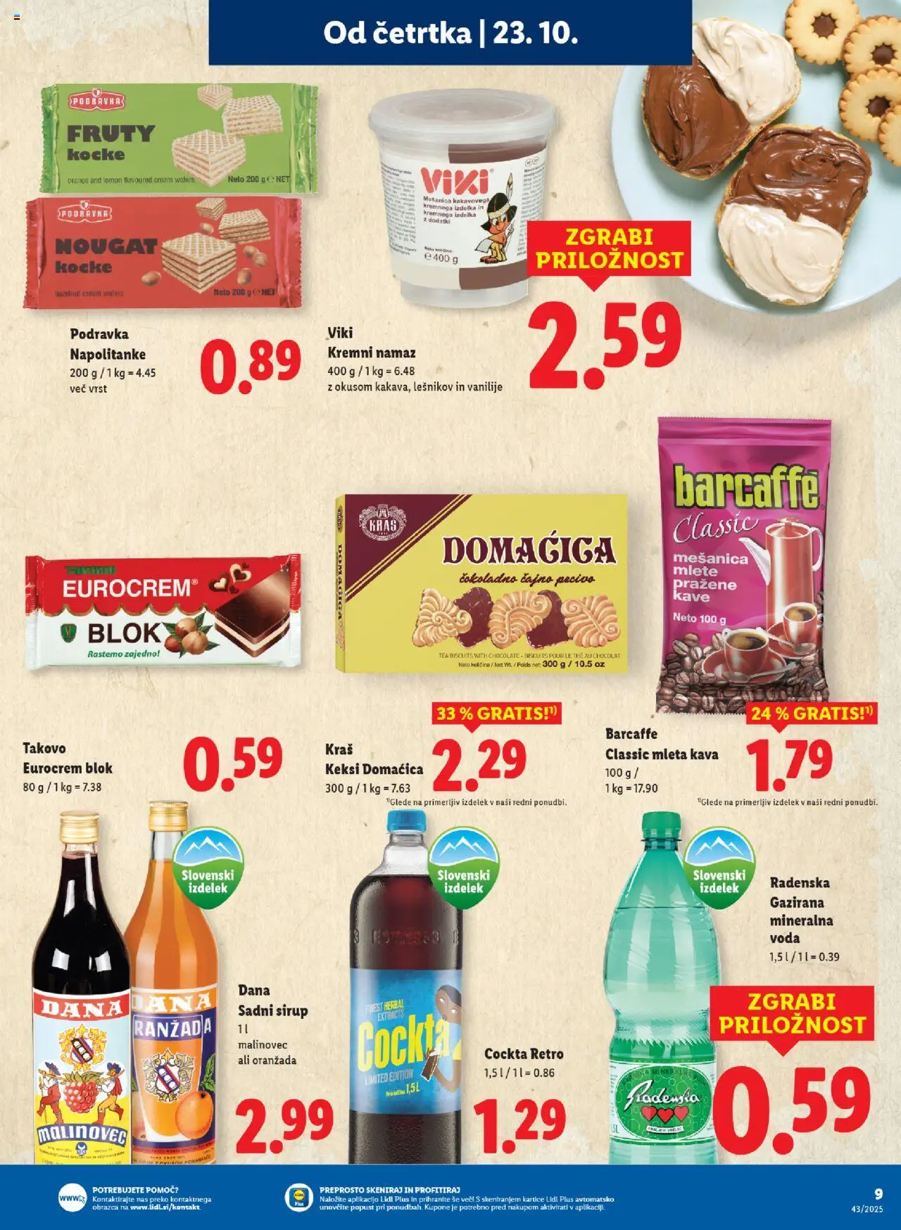 Novi Lidl katalog ponudbe – veljaven od 23.10.2025 | Stran: 11 | Izdelki: Sirup, Namaz, Mineralna voda, Voda
