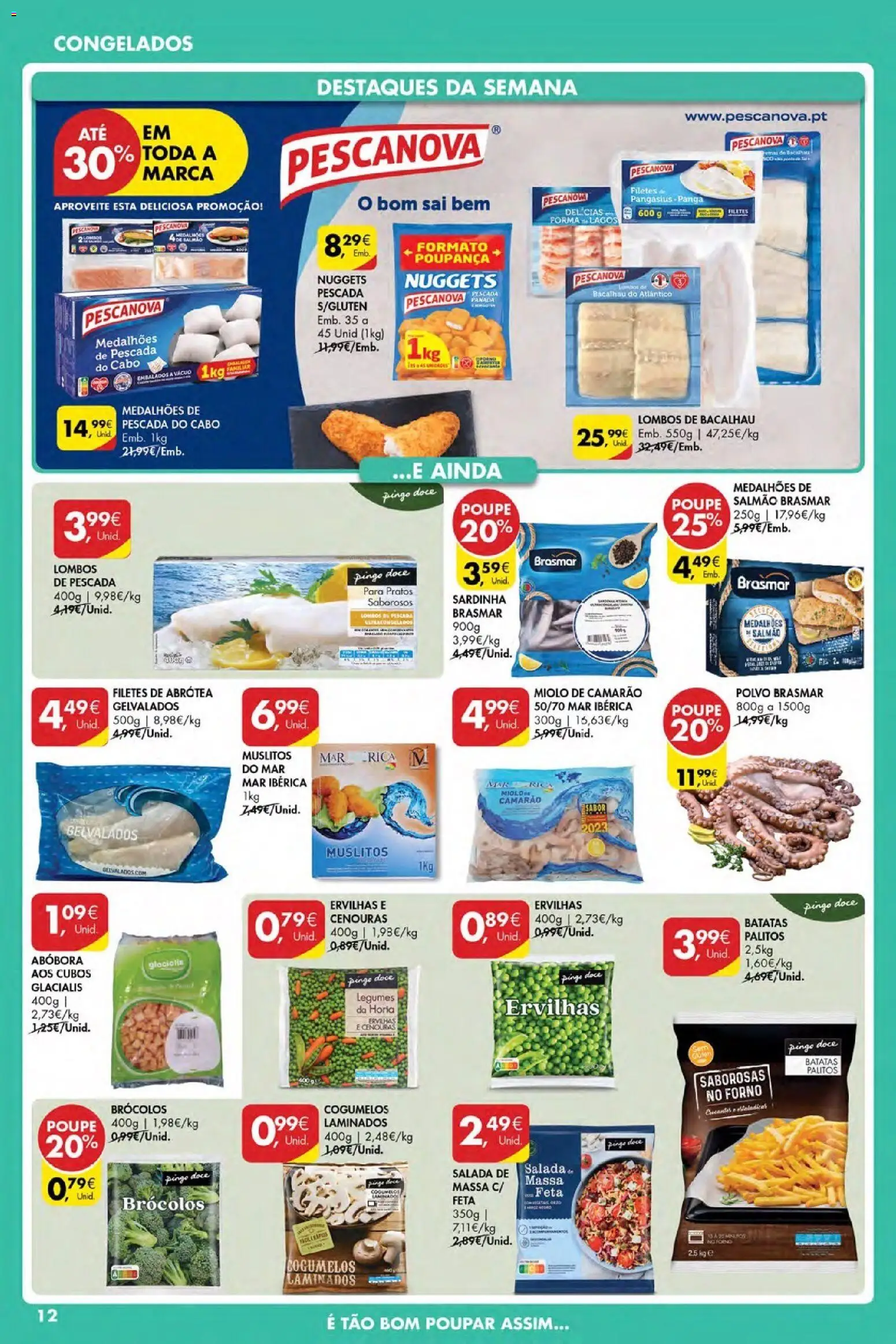 Pingo Doce Poupe Esta Semana Açores │ válido de 23.04.2026 | Página: 12 | Produtos: Bacalhau, Pratos, Salmão, Cogumelos