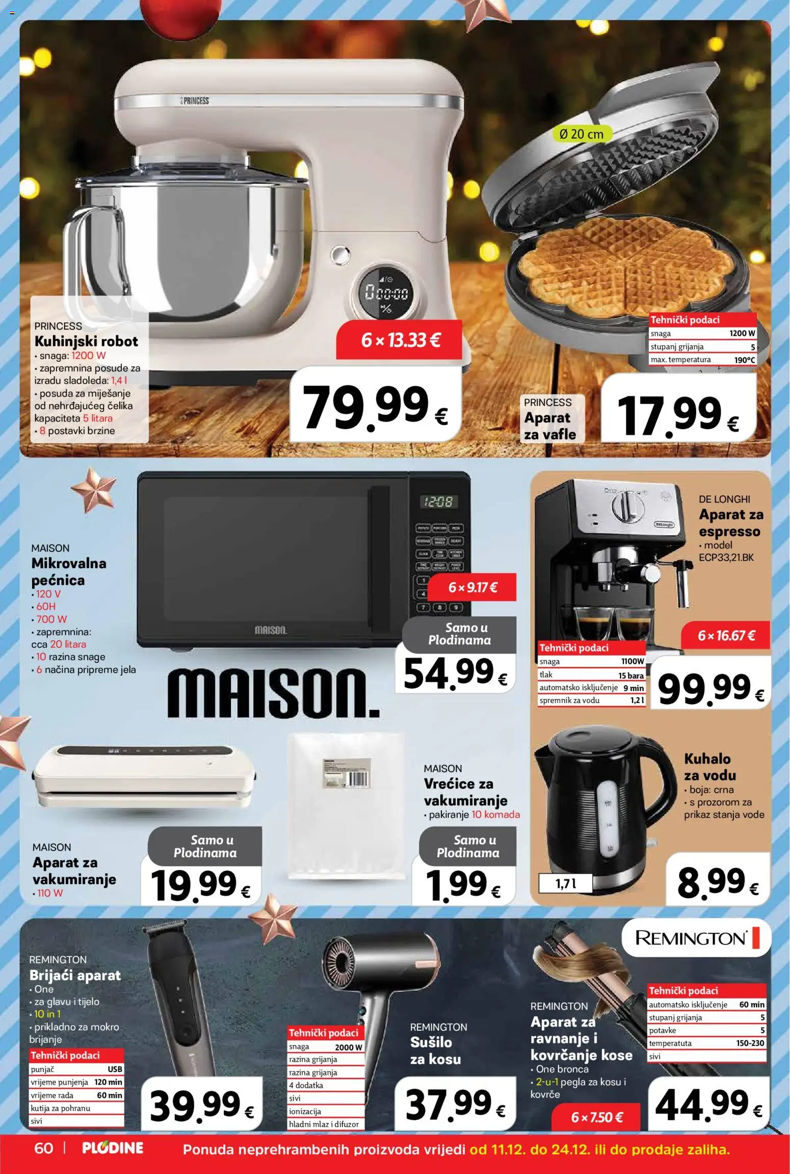 Plodine katalog | vrijedi od 11.12.2025 | Stranica: 60 | Proizvodi: Pegla, Brijaći aparat, Pegla za kosu, Kutija