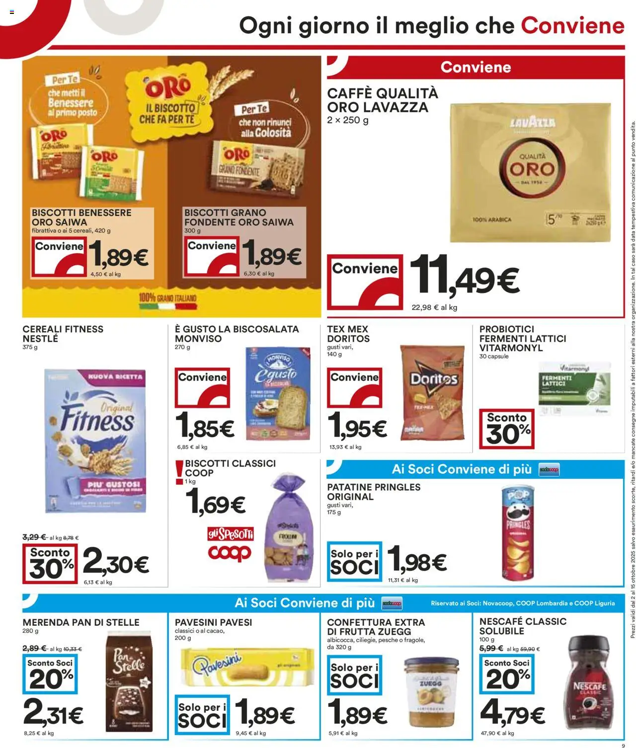 Volantino COOP del 02.10.2025 | Pagina: 9 | Prodotti: Caffè, Cereali, Frutta, Lavazza