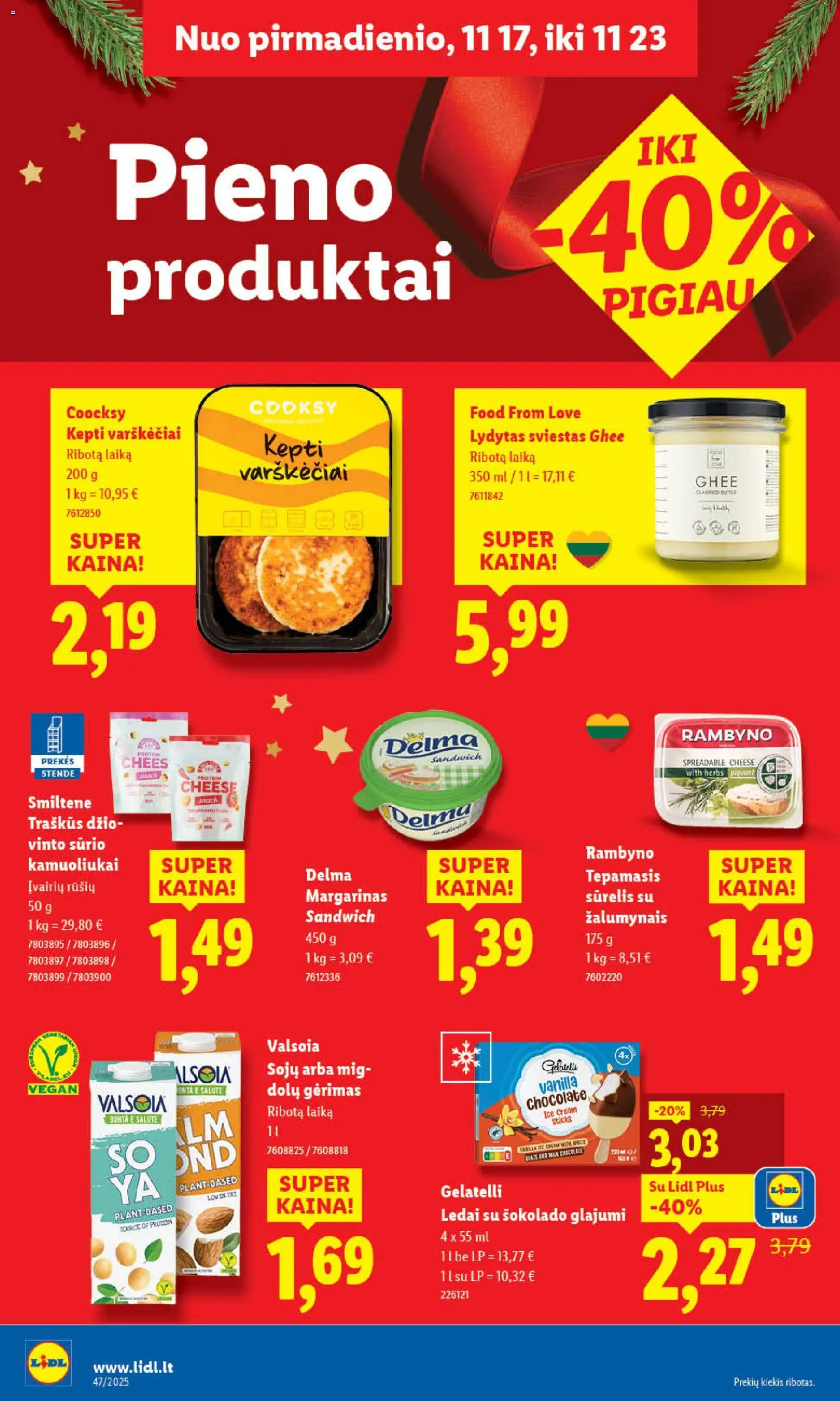 LIDL akcijos nuo 17.11.2025 | Puslapis: 26 | Prekių: Ledai, Sūrelis, Margarinas, Sviestas