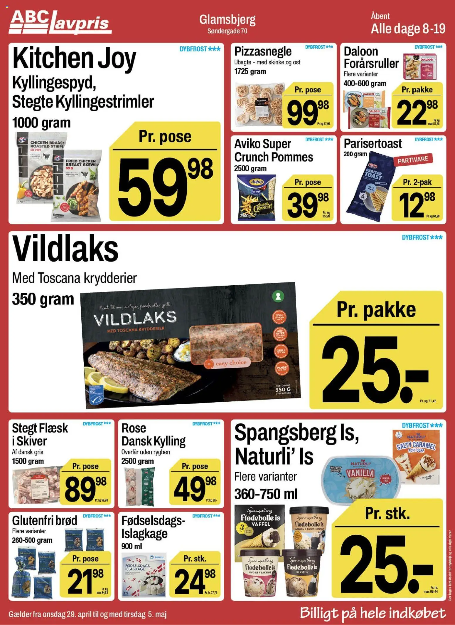 Abc Lavpris tilbudsavis – gyldig fra 29.04.2026 | Side: 6 | Produkter: Ost, Brød, Lakrids, Is