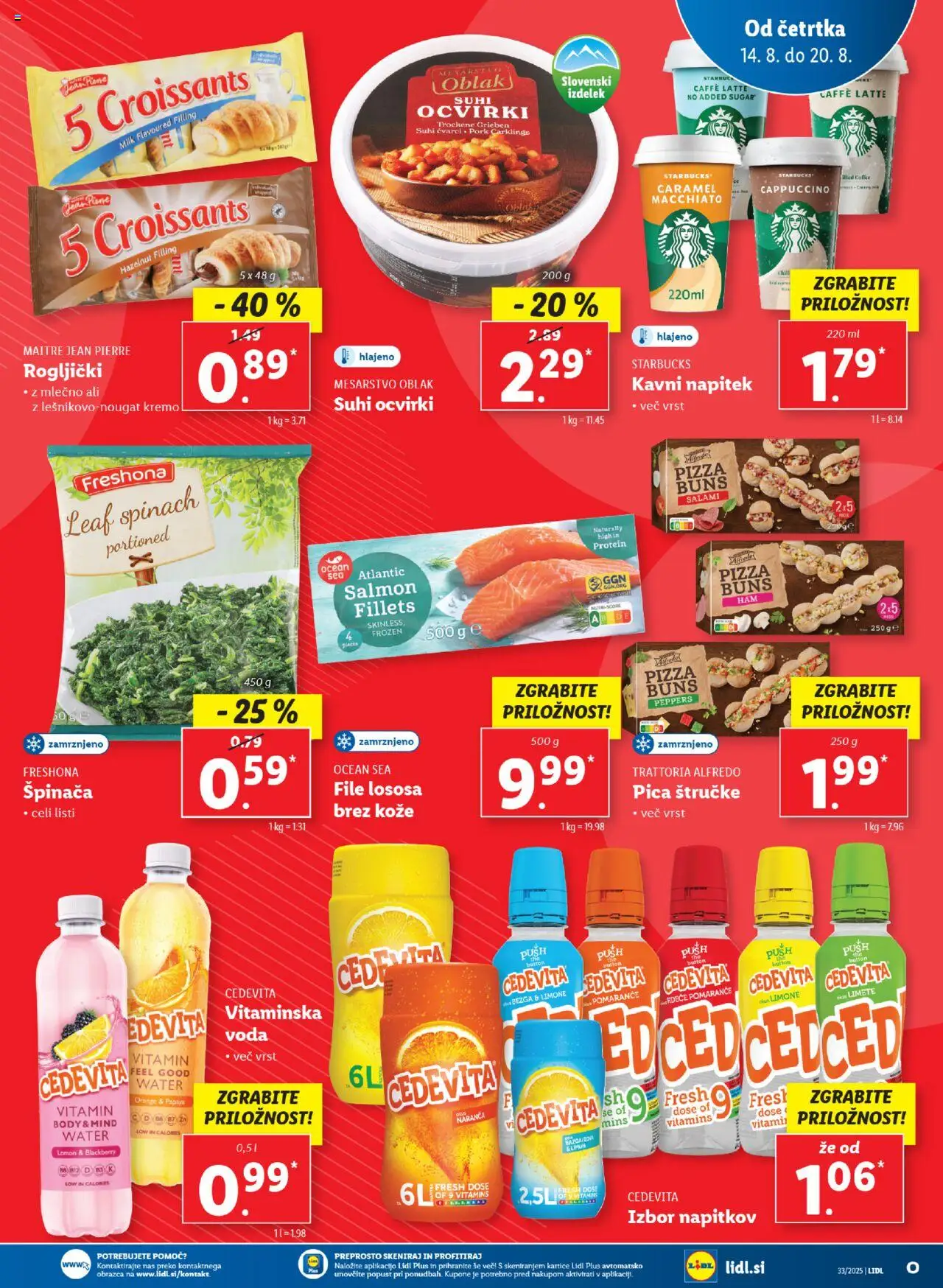 Lidl - Ljubljana │ velja od 14.08.2025 | Stran: 11 | Izdelki: Rogljički, Ocvirki, Pica, Voda