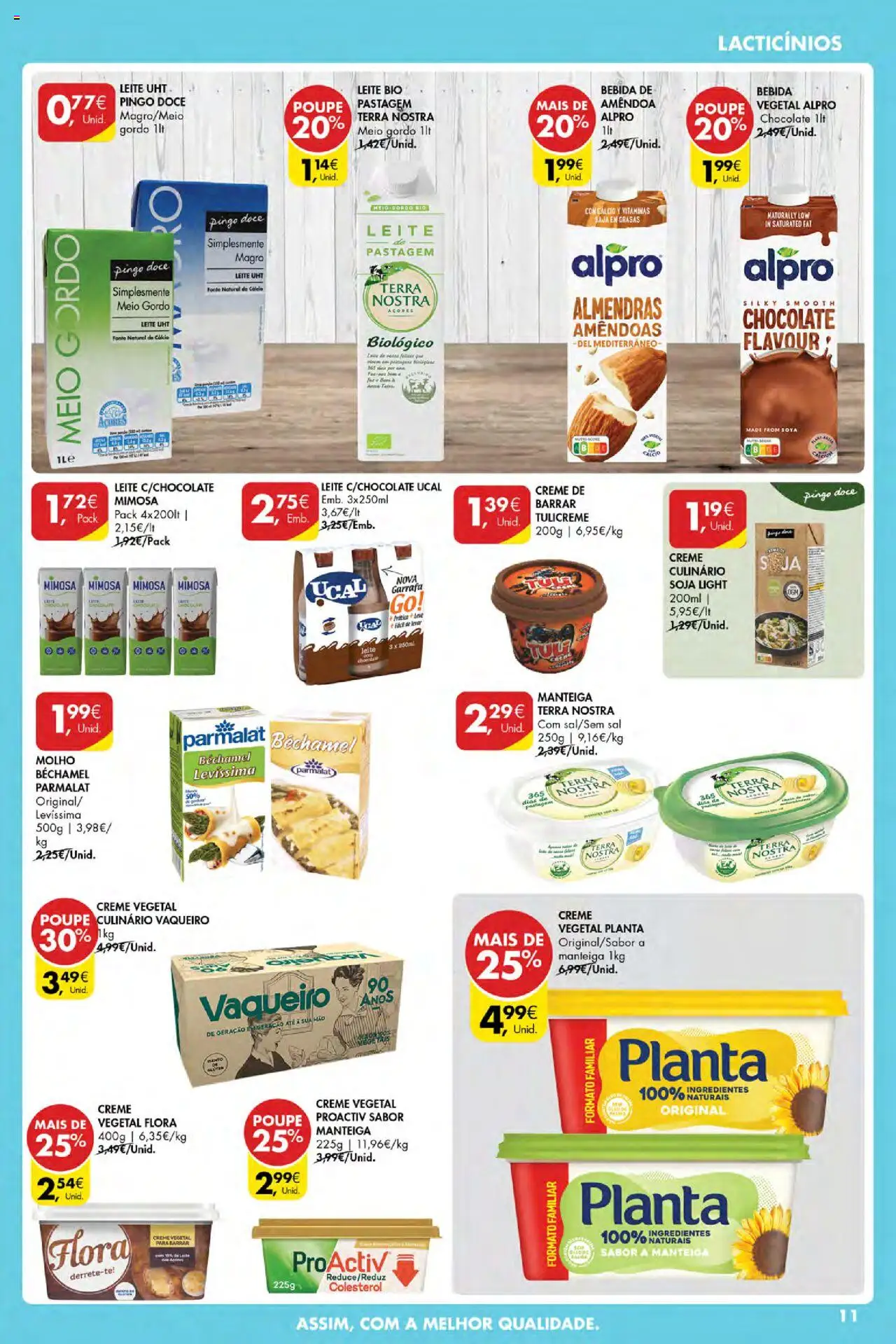 Pingo Doce Poupe Esta Semana Açores │ válido de 14.08.2025 | Página: 11 | Produtos: Leite, Manteiga, Creme, Bebida
