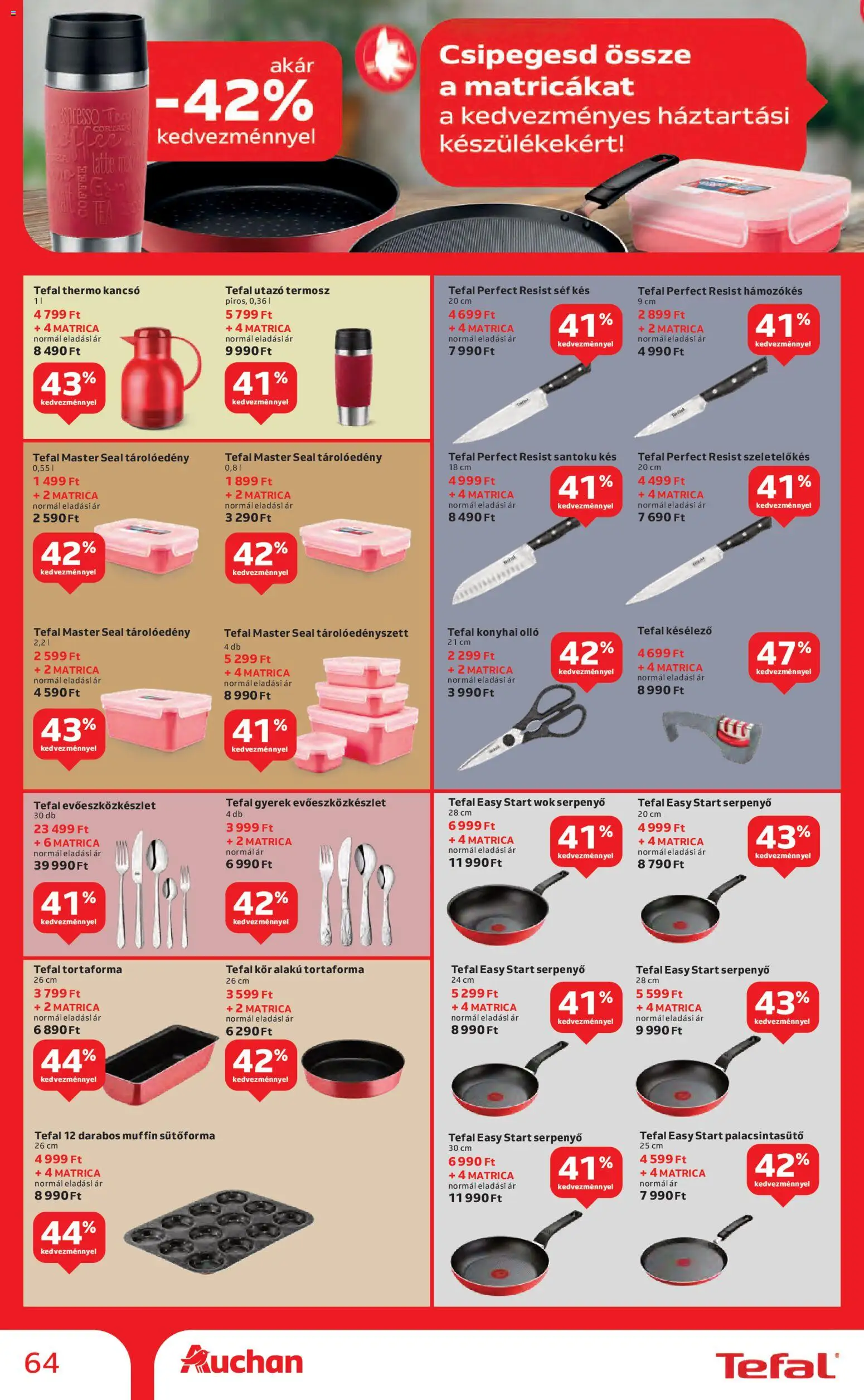 Auchan akciós ujság - amely érvényes a következő dátumtól: 27.11.2025 | Oldal: 64 | Termékek: Tefal, Tortaforma, Késélező, Serpenyő