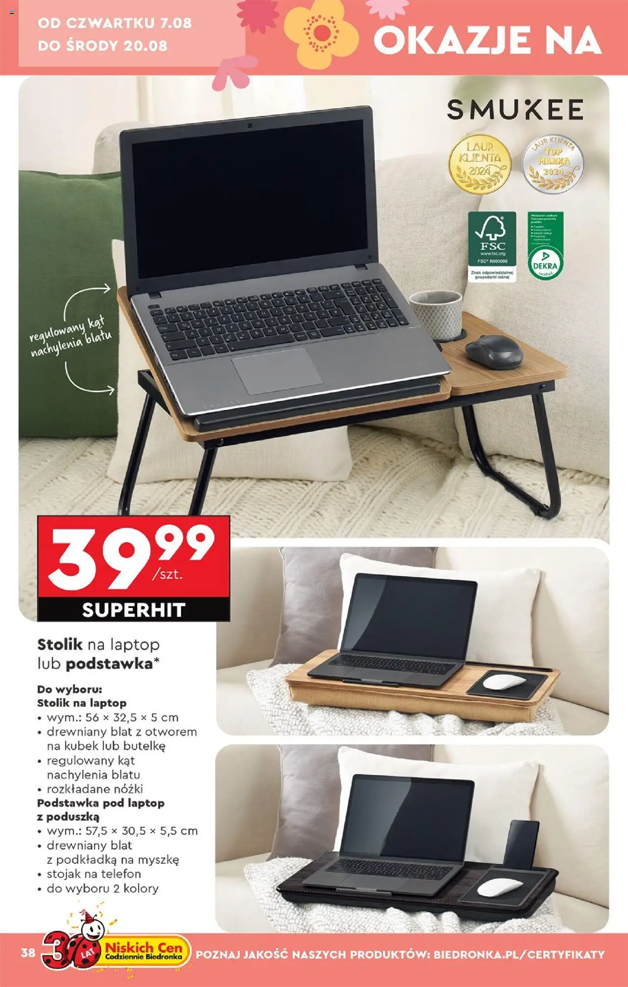 Biedronka gazetka - Hity i inspiracje od 04.08.2025 | Strona: 40 | Produkty: Telefon, Laptop, Poduszka