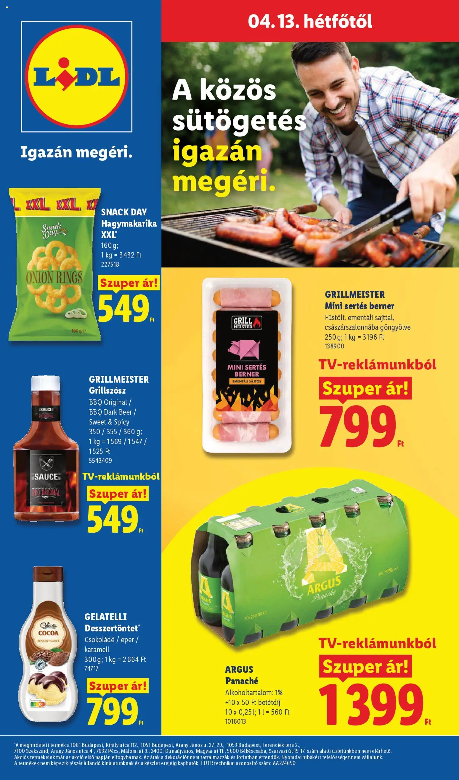 Lidl akciós ujság - amely érvényes a következő dátumtól: 09.04.2026 | Oldal: 68 | Termékek: Grill, Csokoládé, Eper, Hagymakarika