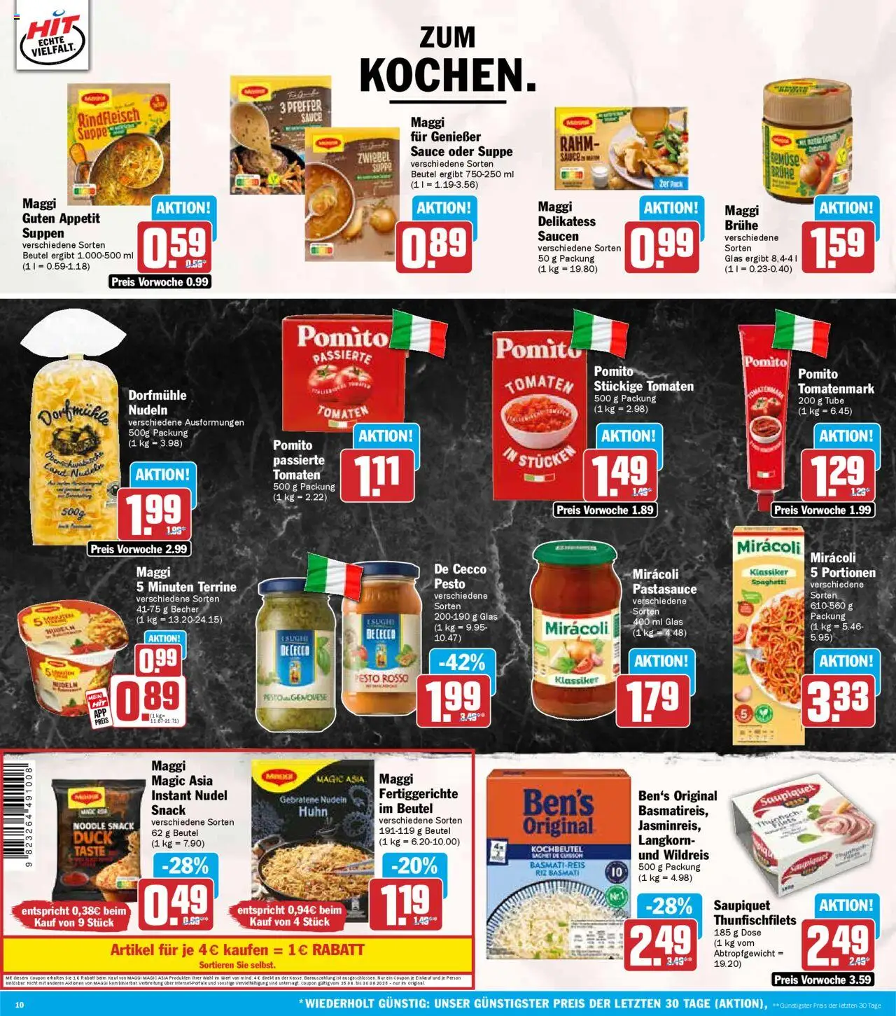 HIT - Rheinland-Pfalz - gültig ab dem 25.08.2025 | Seite: 10 | Produkte: Basmatireis, Maggi, Fertiggerichte, Rindfleisch