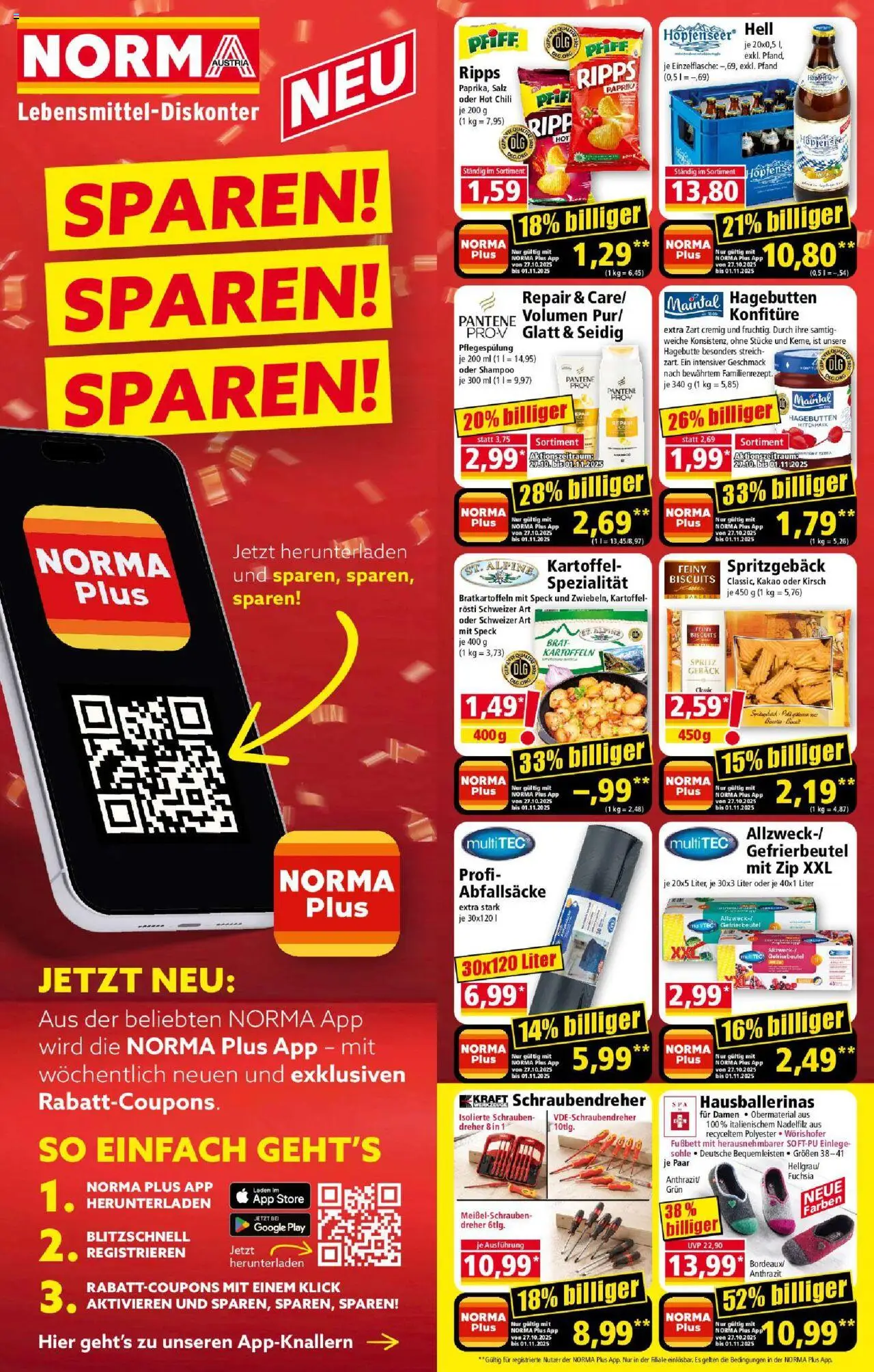 Norma Flugblatt gültig ab 27.10.2025 | Seite: 2 | Produkte: Kartoffeln, Salz, Chili, Shampoo