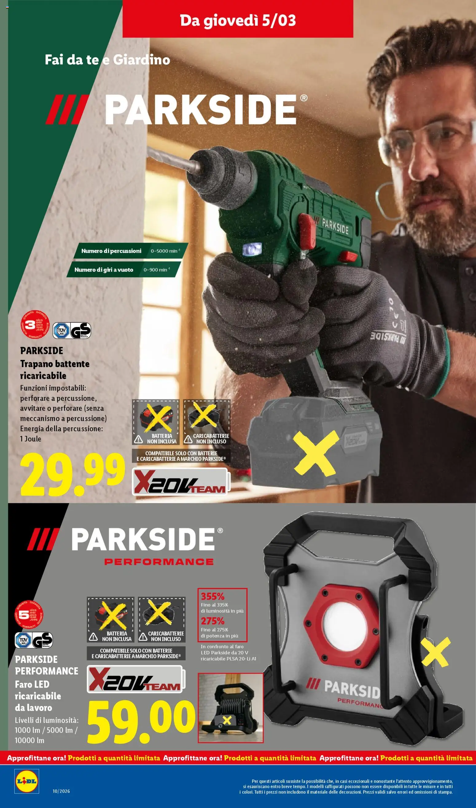 Volantino Lidl del 02.03.2026 | Pagina: 47 | Prodotti: Tè, Trapano, Batteria, Batterie