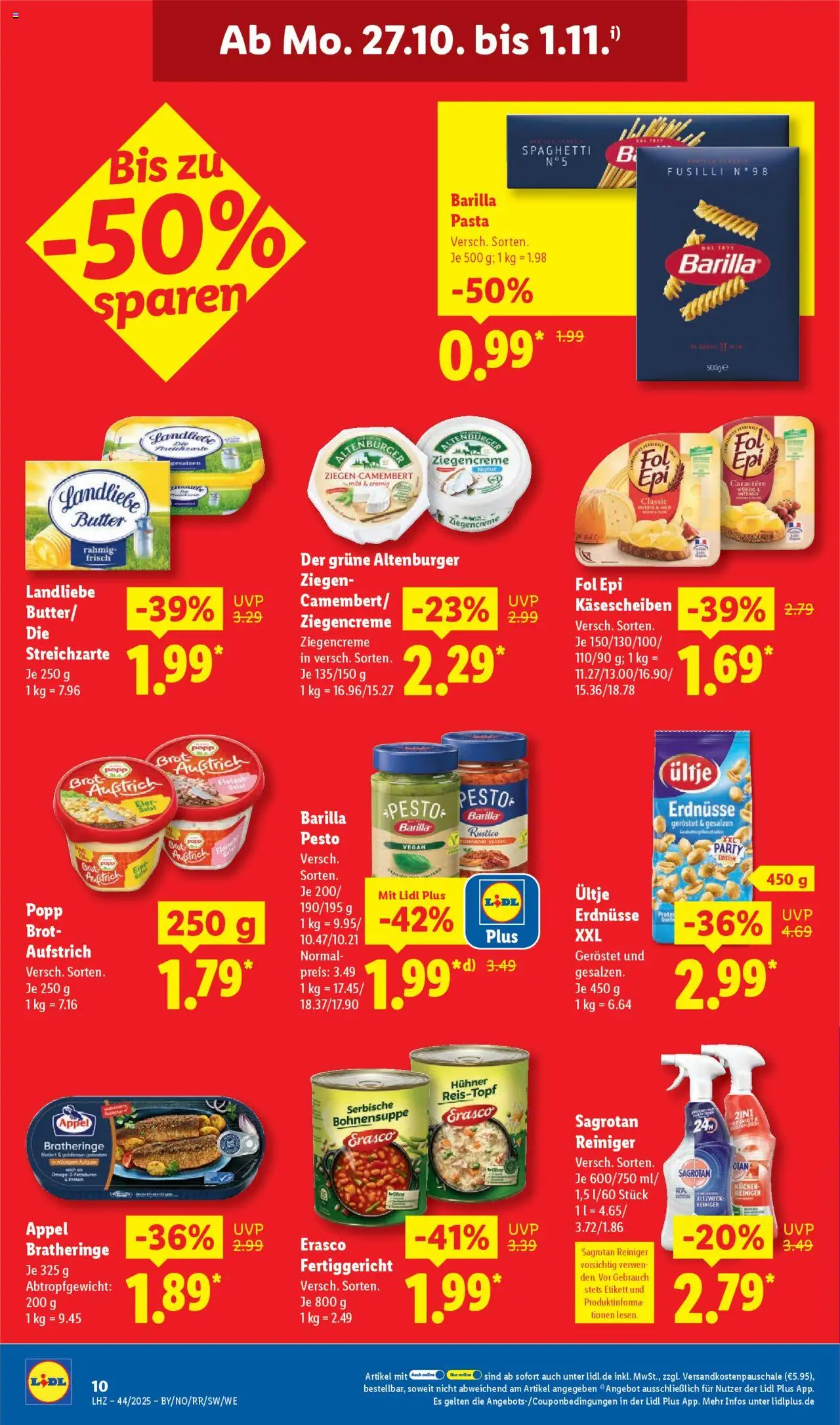 Lidl Prospekt Kornwestheim – gültig ab 27.10.2025 | Seite: 24 | Produkte: Erdnüsse, Barilla, Erasco, Salat