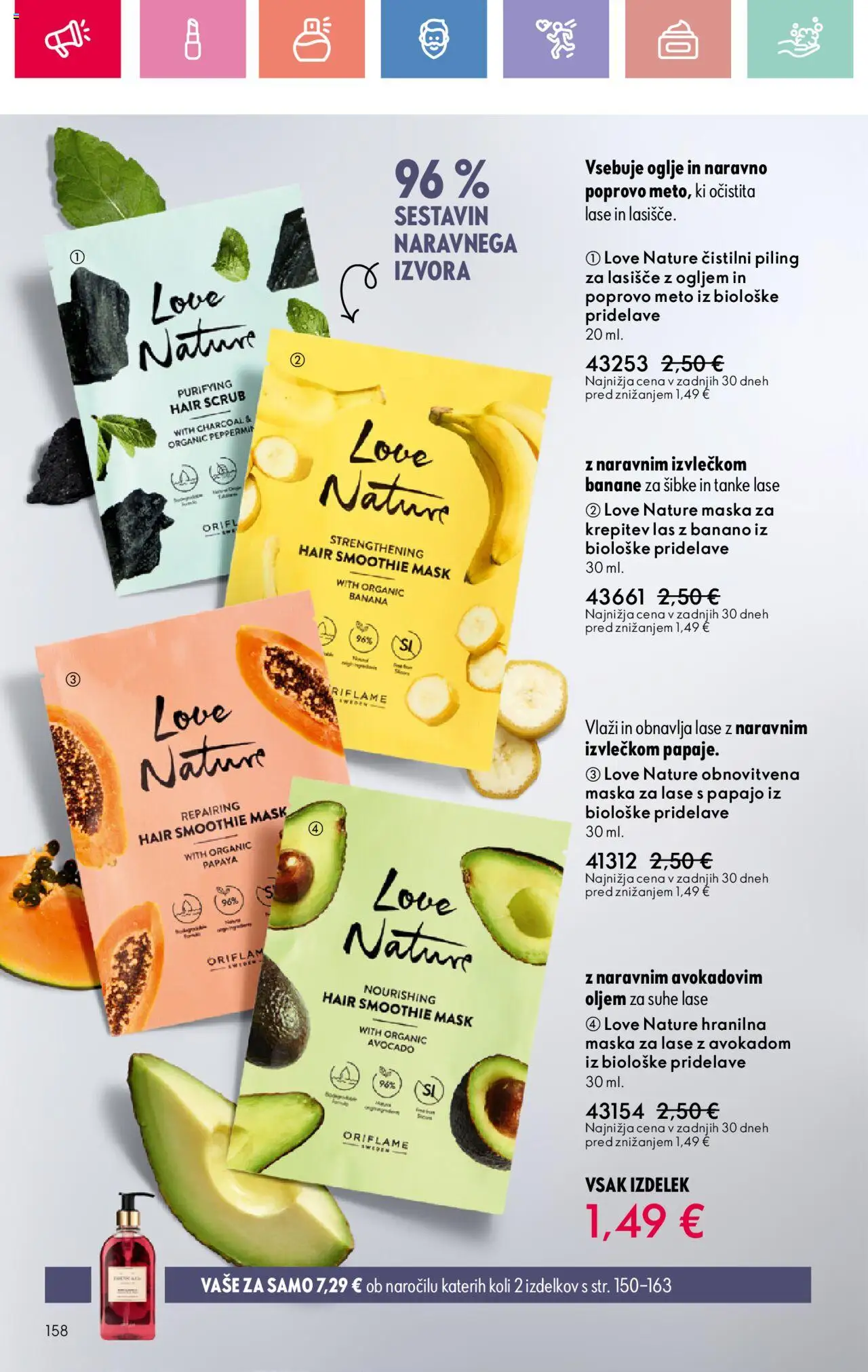 Oriflame katalog 11 │ velja od 03.08.2025 | Stran: 158 | Izdelki: Maska za lase, Maska, Piling, Banane