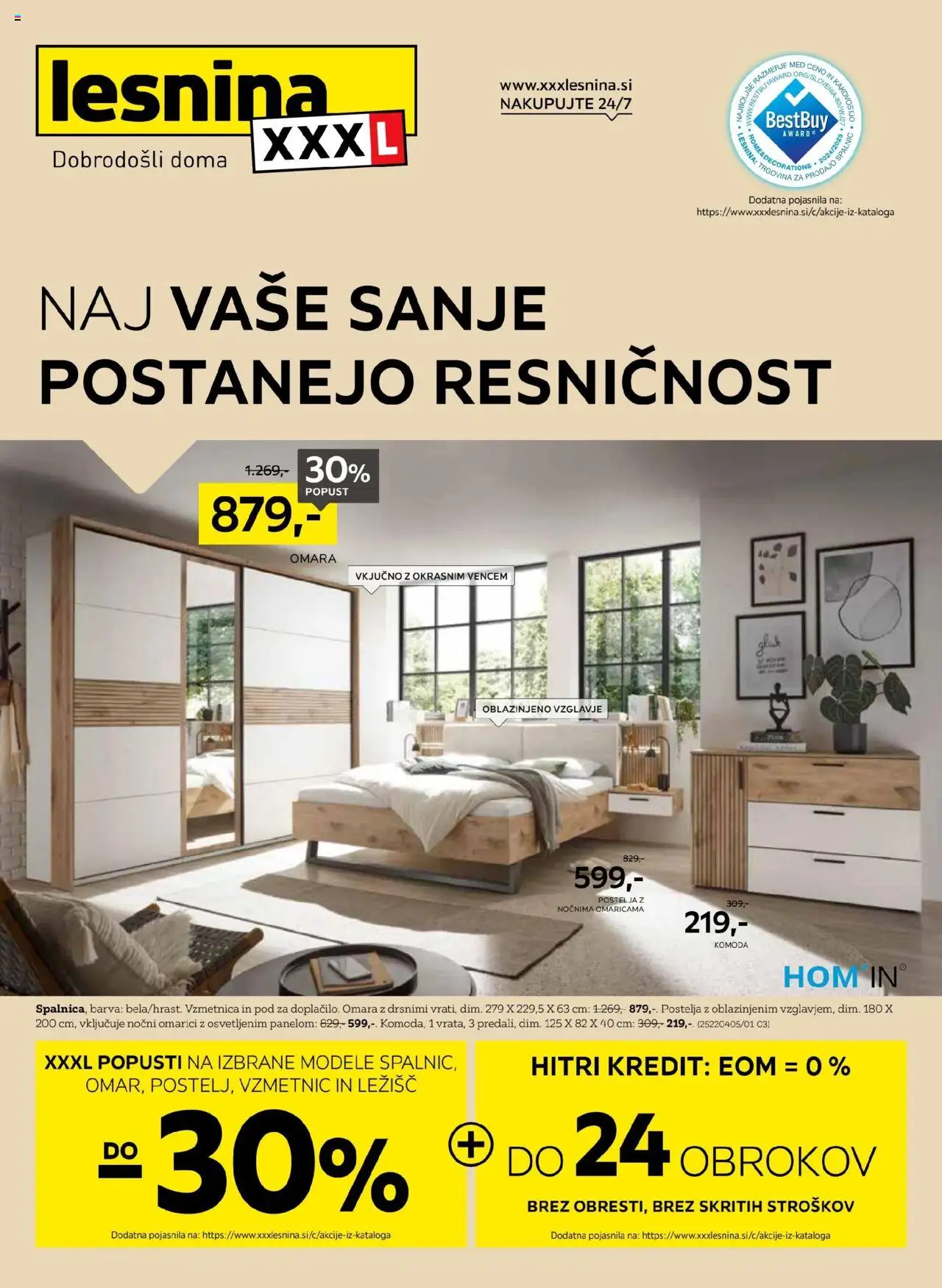 XXXL Lesnina katalog naj vaše sanje postanejo resničnost │ velja od 19.08.2025 | Stran: 1 | Izdelki: Postelja, Vzmetnica, Omara, Komoda