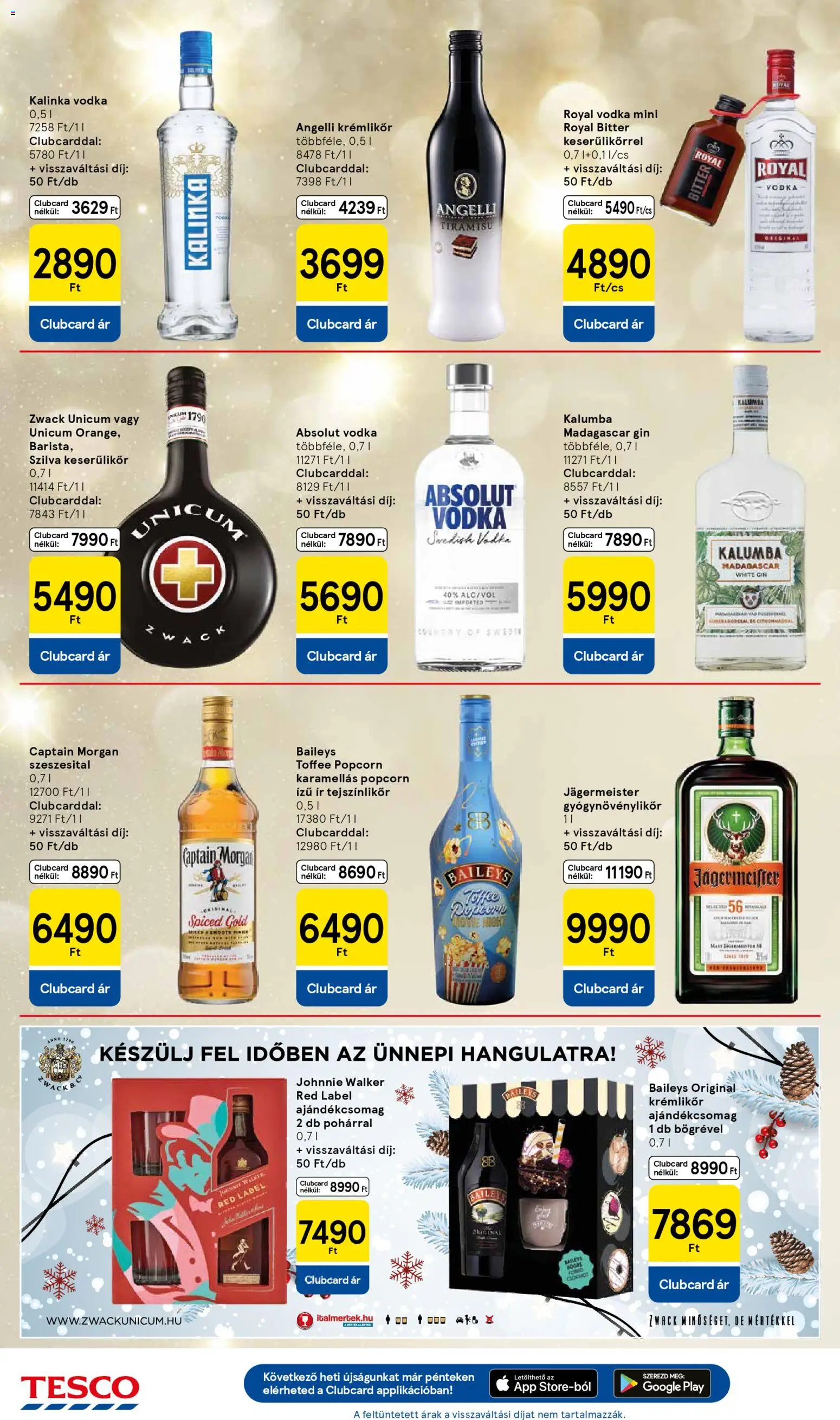 Tesco akciós ujság - amely érvényes a következő dátumtól: 04.12.2025 | Oldal: 30 | Termékek: Jägermeister, Krémlikőr, Captain morgan, Gin