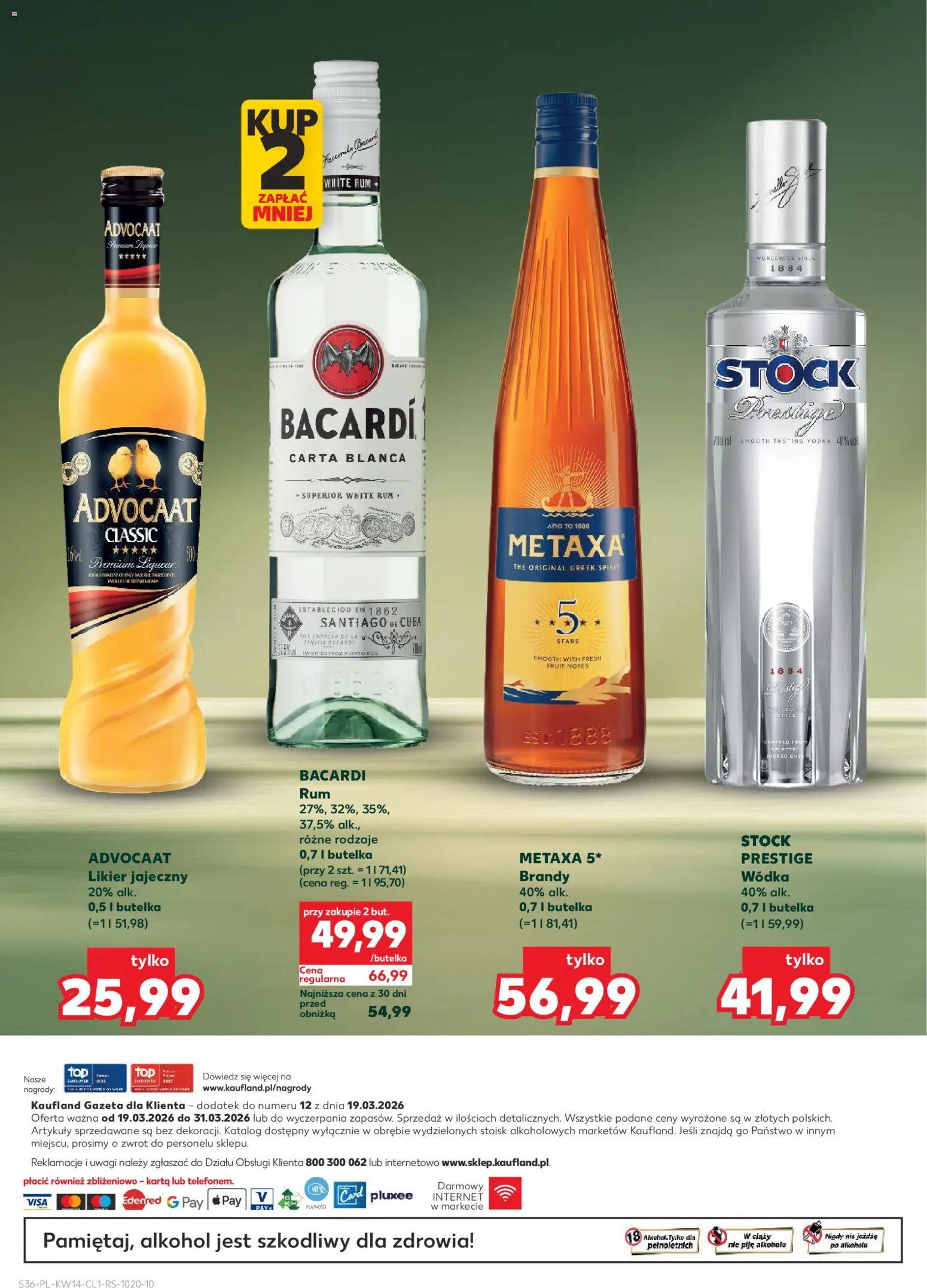 Kaufland Polsko leták - Barek od 01.04.2026 | Strana: 36 | Produkty: Rum, Vodka, Brandy, Metaxa