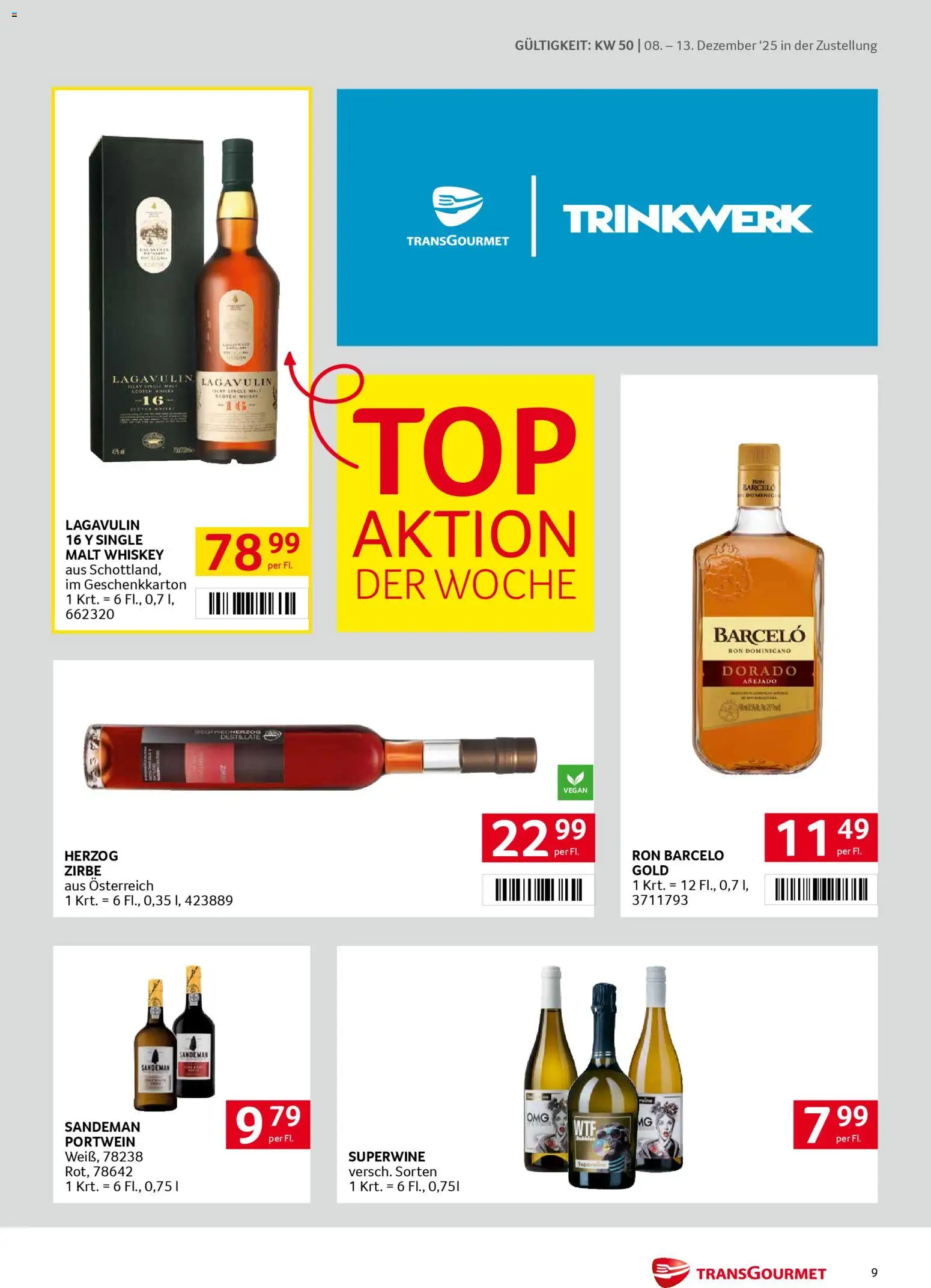 Transgourmet Zustellaktion gültig ab 08.12.2025 | Seite: 9 | Produkte: Whiskey