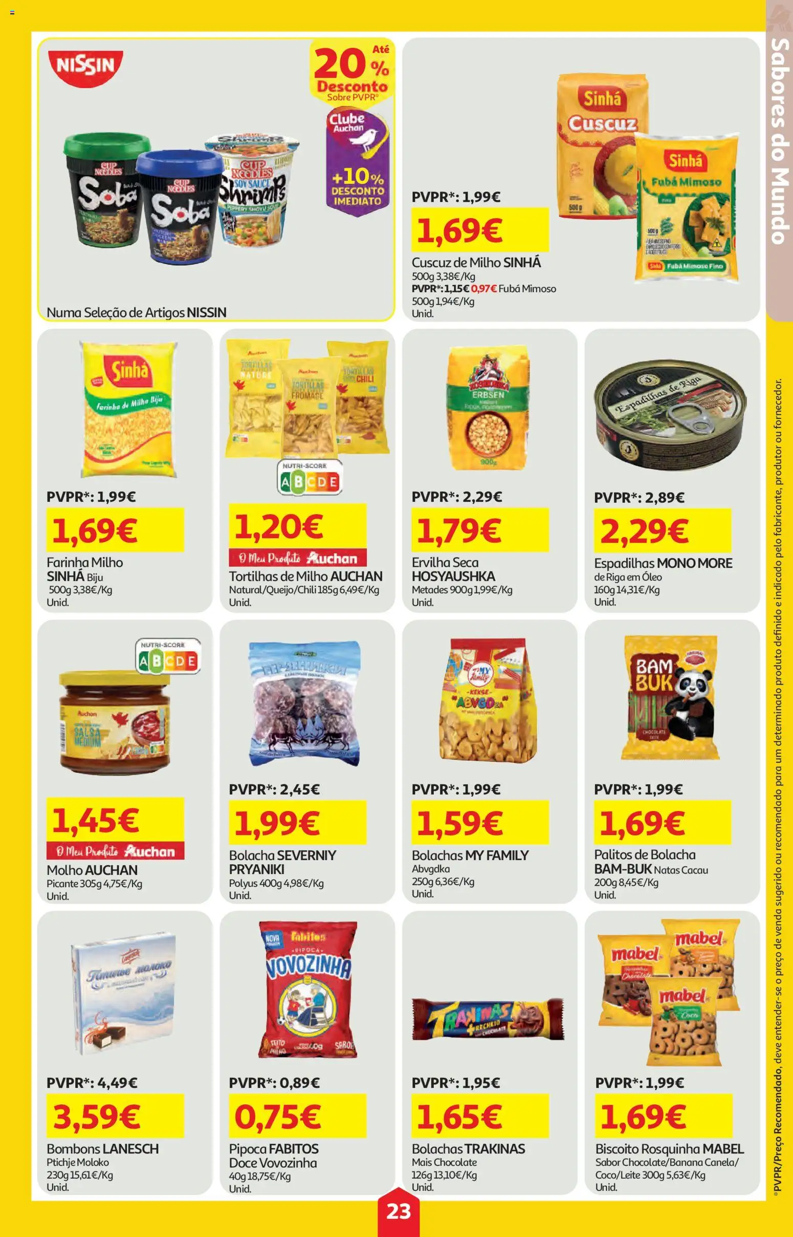 Auchan folheto │ válido de 09.04.2026 | Página: 23 | Produtos: Ervilha, Óleo, Chocolate, Milho