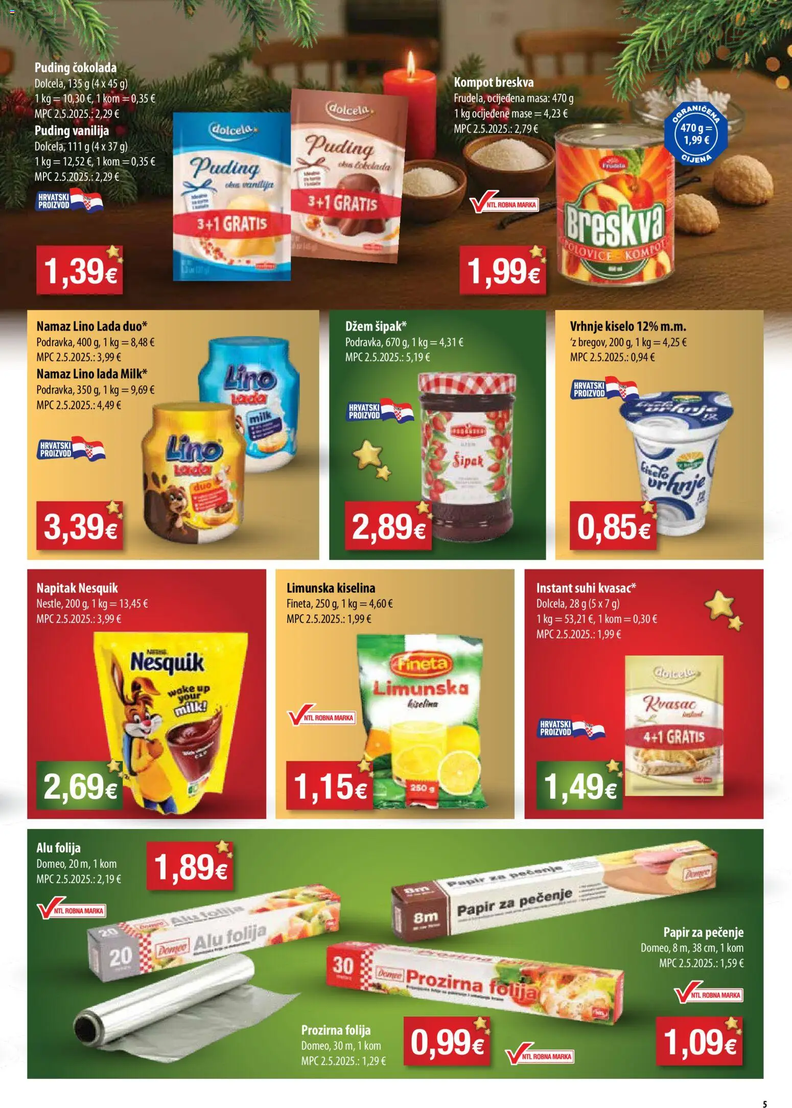 Bakmaz katalog | vrijedi od 10.12.2025 | Stranica: 5 | Proizvodi: Lino Lada, Čokolada, Džem, Namaz