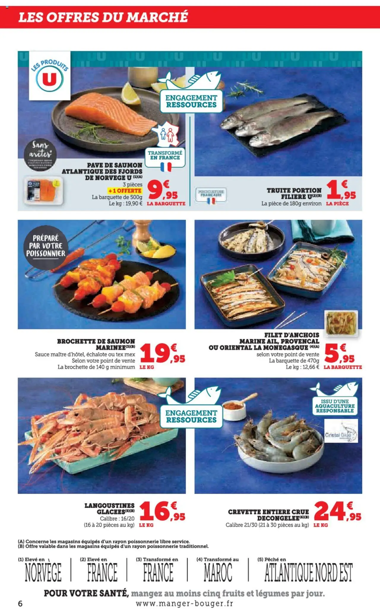  | Page: 6 | Produits: Pavé de saumon, Pêche, Échalote, Crevette