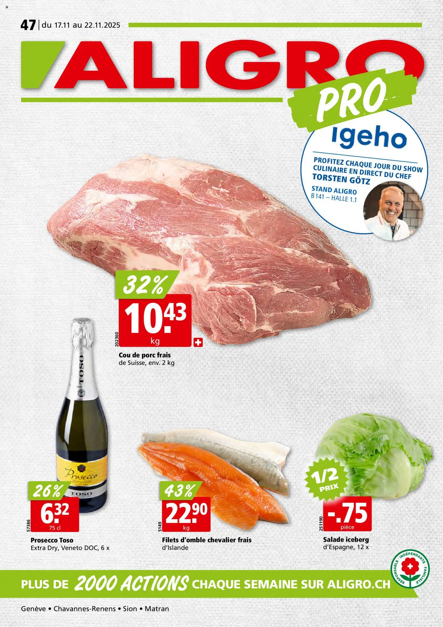 Aligro Aktionen Chavannes, Matran, Genève, Sion – gültig ab 17.11.2025 | Seite: 1