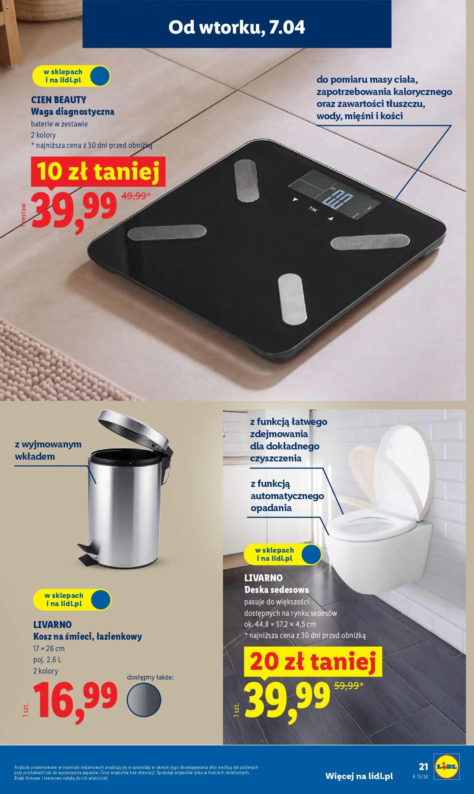 Lidl Katalog od 07.04.2026 | Strona: 23 | Produkty: Waga, Baterie, Kosz