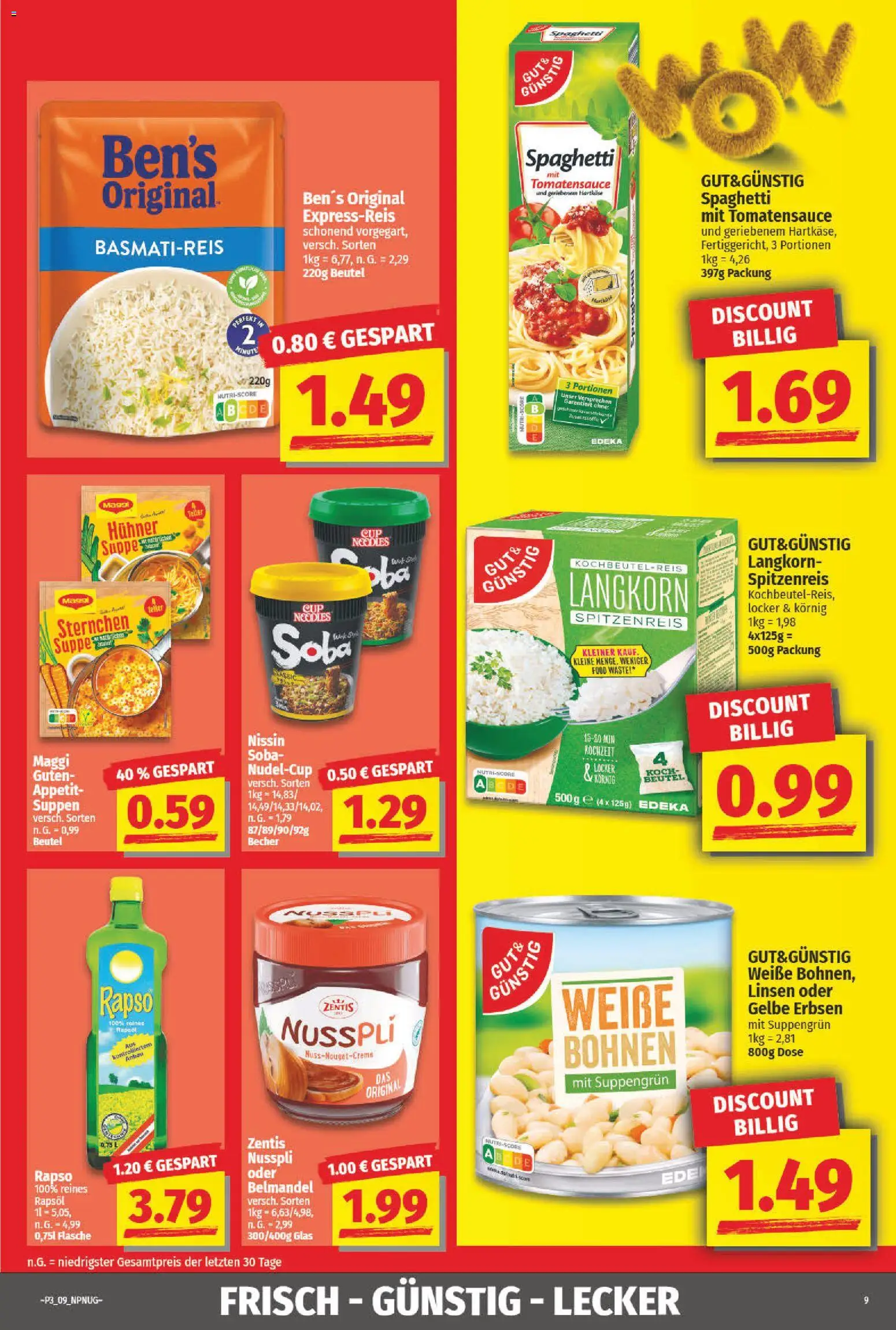 NP Discount Prospekt 	 – gültig ab 12.01.2026 | Seite: 9 | Produkte: Basmatireis, Maggi, Reis, Erbsen