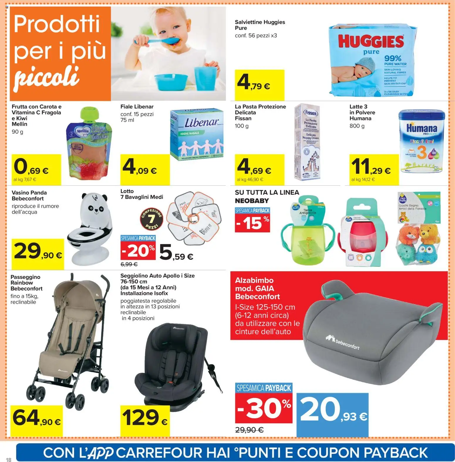 Volantino Carrefour del 02.03.2026 | Pagina: 18 | Prodotti: Kiwi, Carota, Frutta, Seggiolino