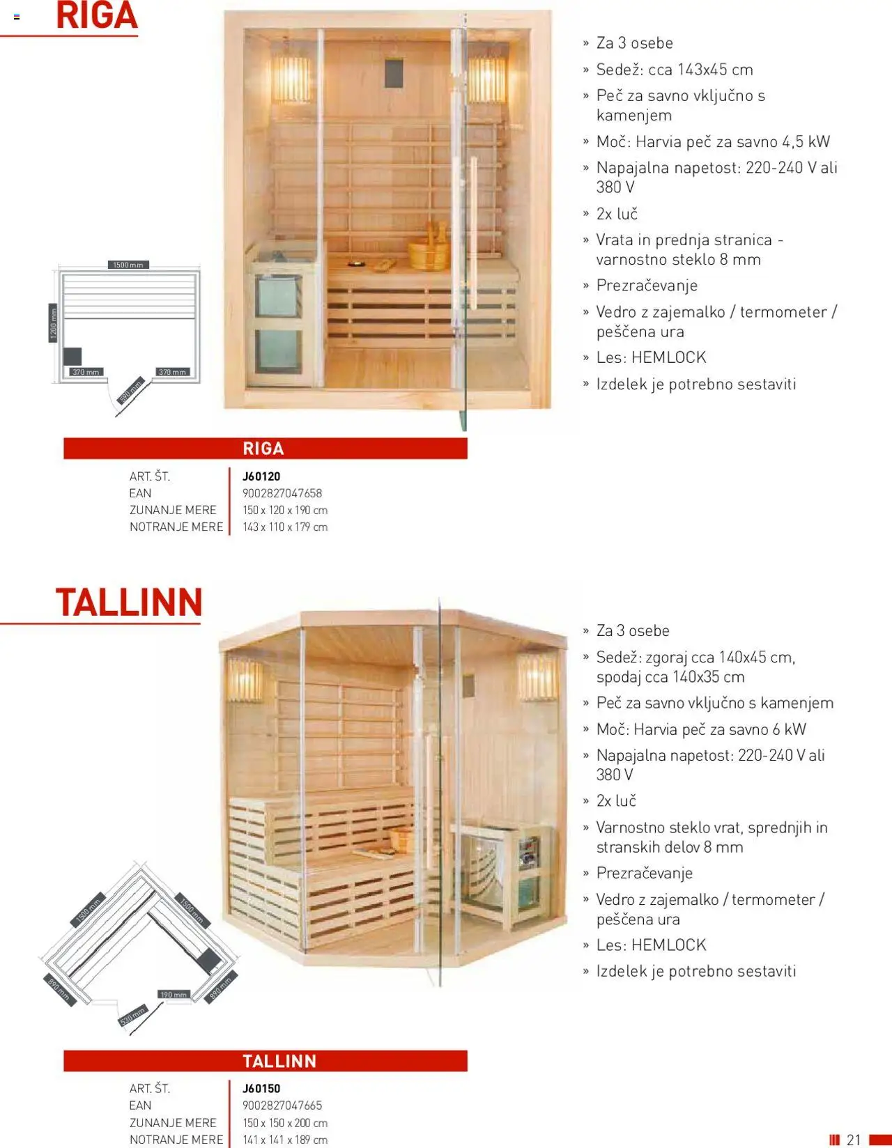 Bauhaus katalog wellness │ velja od 01.01.2025 | Stran: 21 | Izdelki: Ura, Termometer, Vedro, Vrata