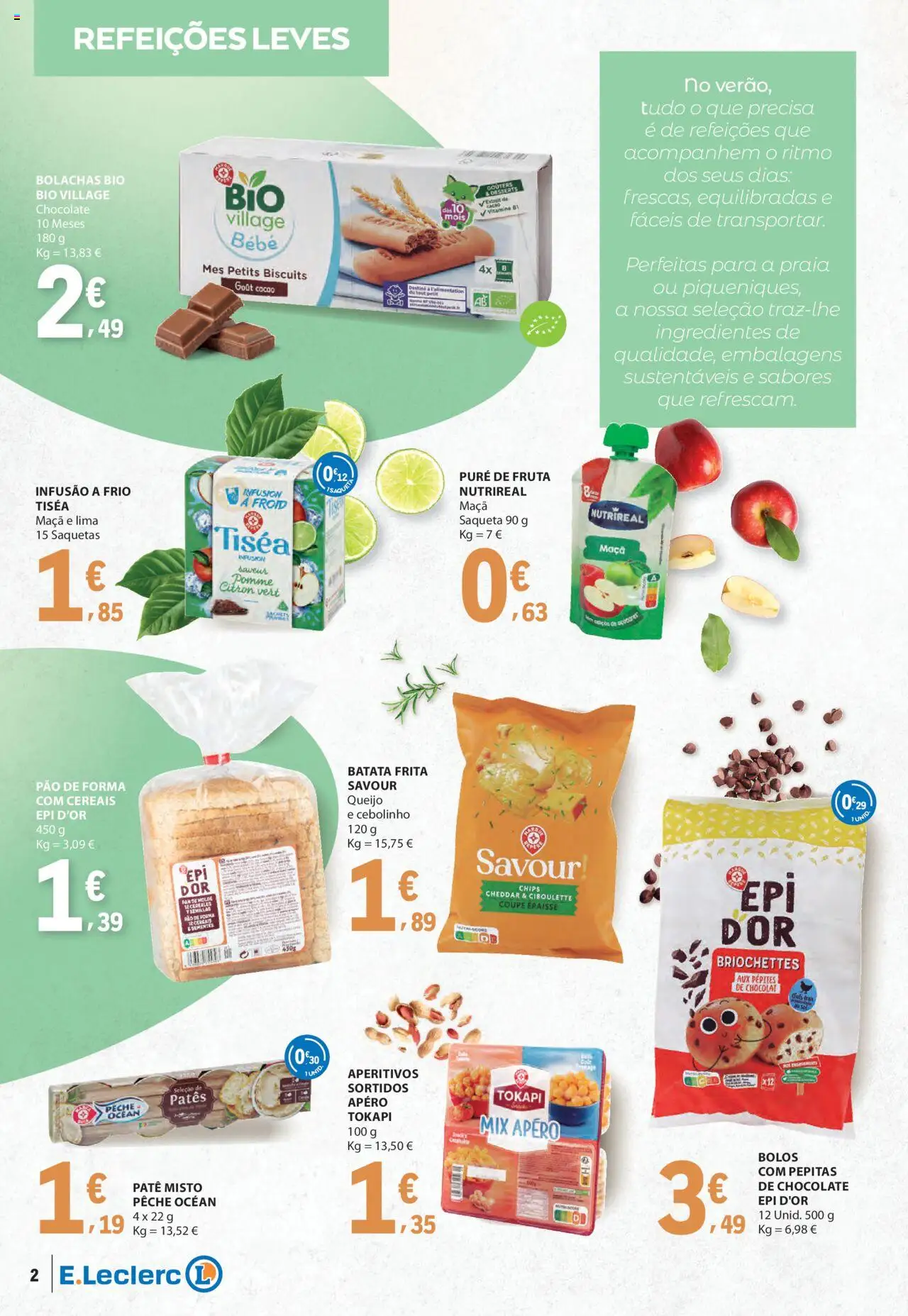 E.Leclerc - Folheto da Nossa Marca │ válido de 01.08.2025 | Página: 2 | Produtos: Pão de forma, Bolachas, Queijo, Chocolate