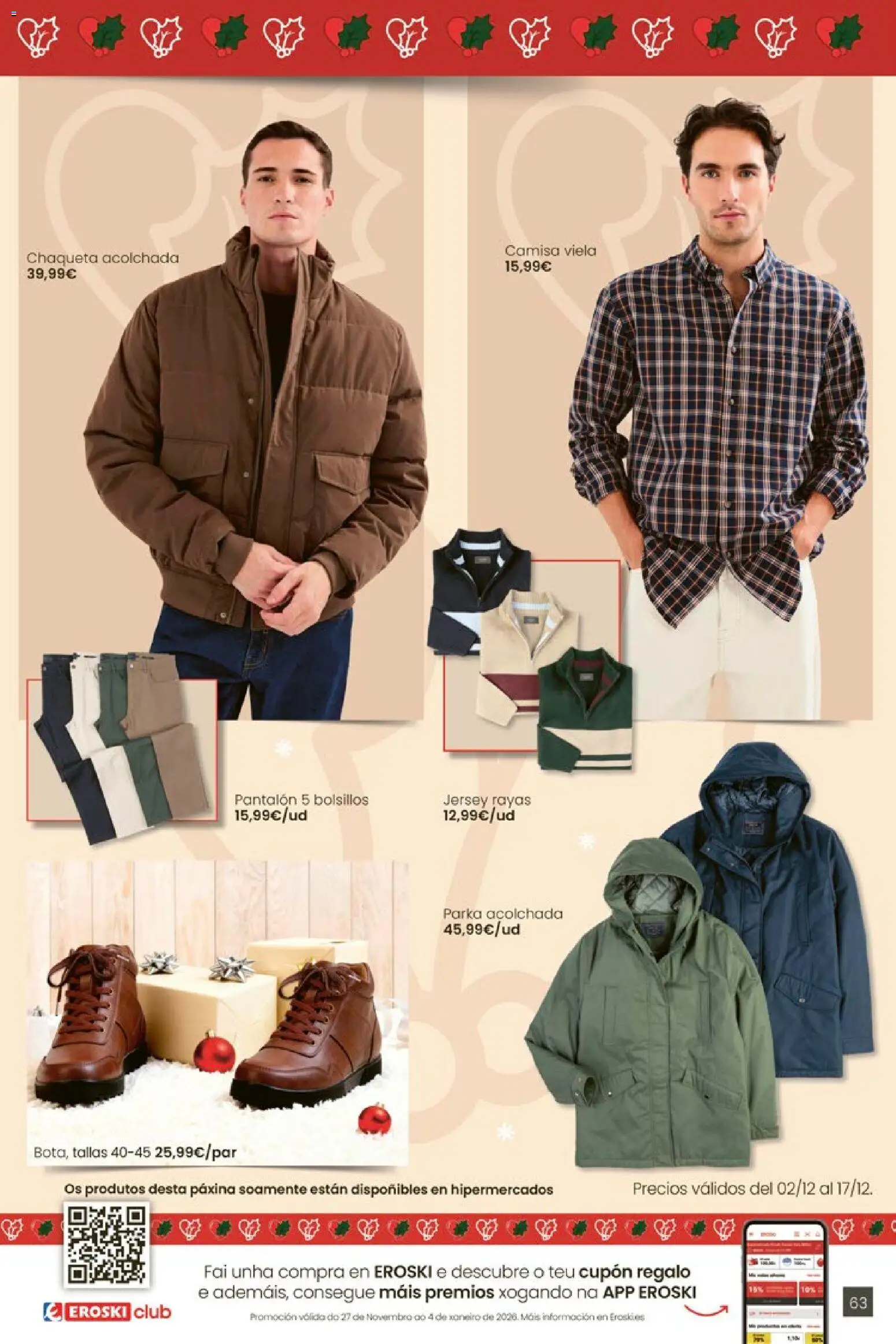 Eroski - Center │ válido desde el 27.11.2025 | Página: 63 | Productos: Camisa, Chaqueta