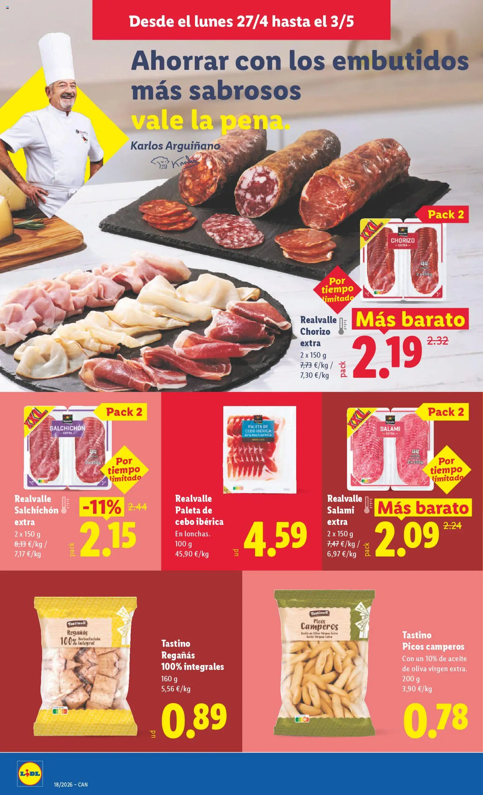 Lidl folleto │ válido desde el 27.04.2026 | Página: 12 | Productos: Aceite, Aceite de oliva, Νυχτικό, Salami