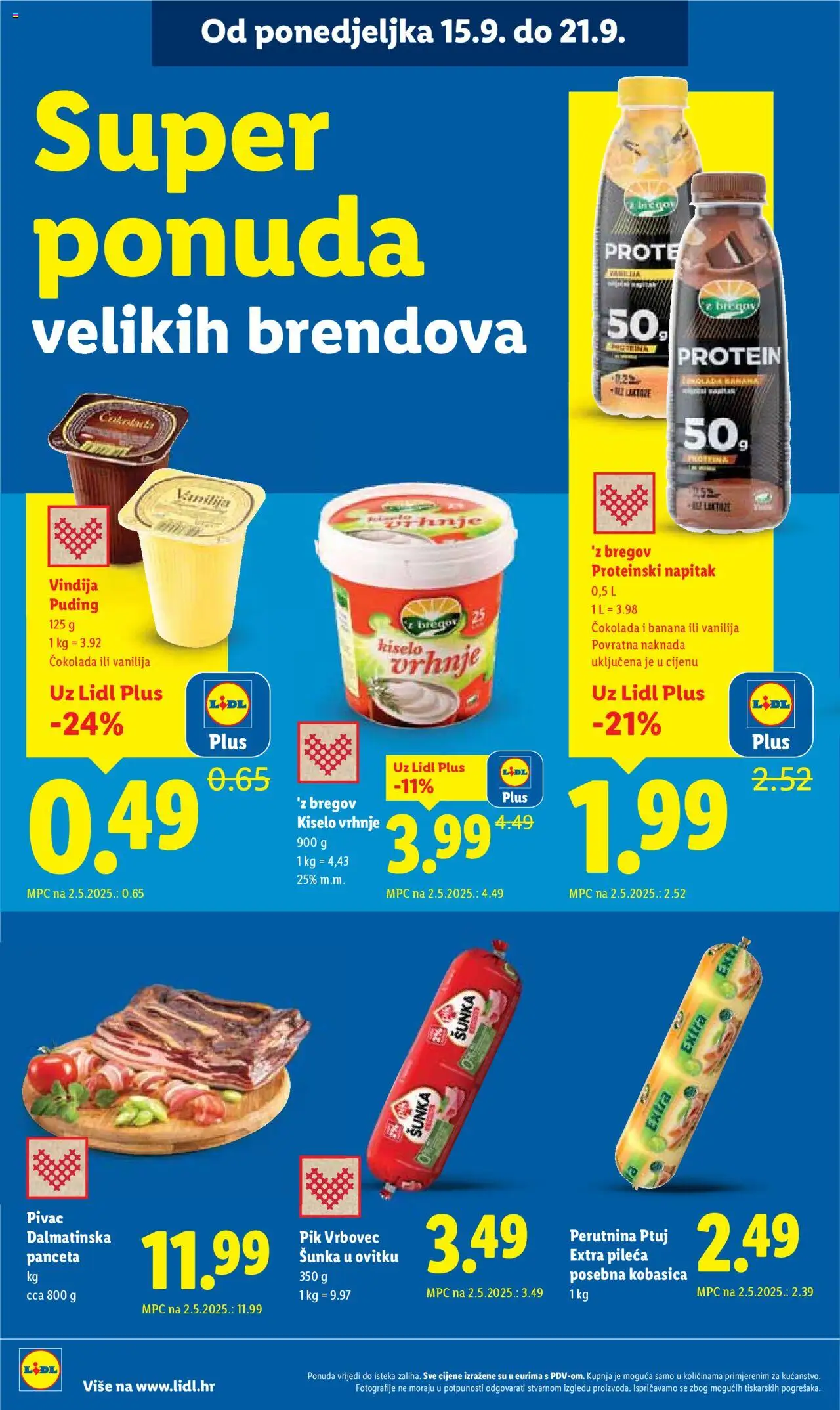 Lidl katalog | vrijedi od 15.09.2025 | Stranica: 12 | Proizvodi: Kobasica, Perutnina Ptuj, Pik Vrbovec, Panceta
