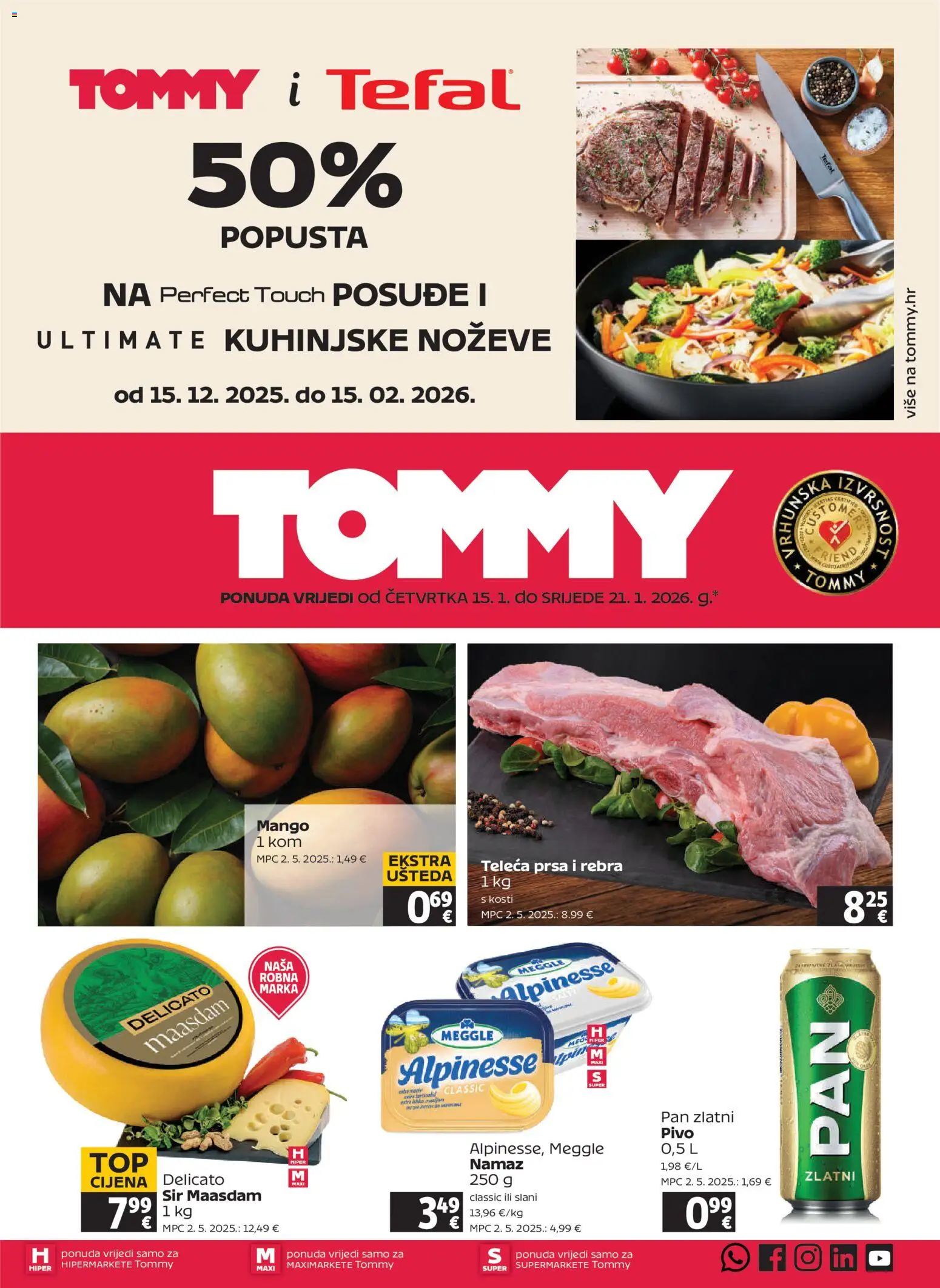 Tommy katalog | vrijedi od 15.01.2026 | Stranica: 1 | Proizvodi: Sir, Pivo, Mango, Namaz