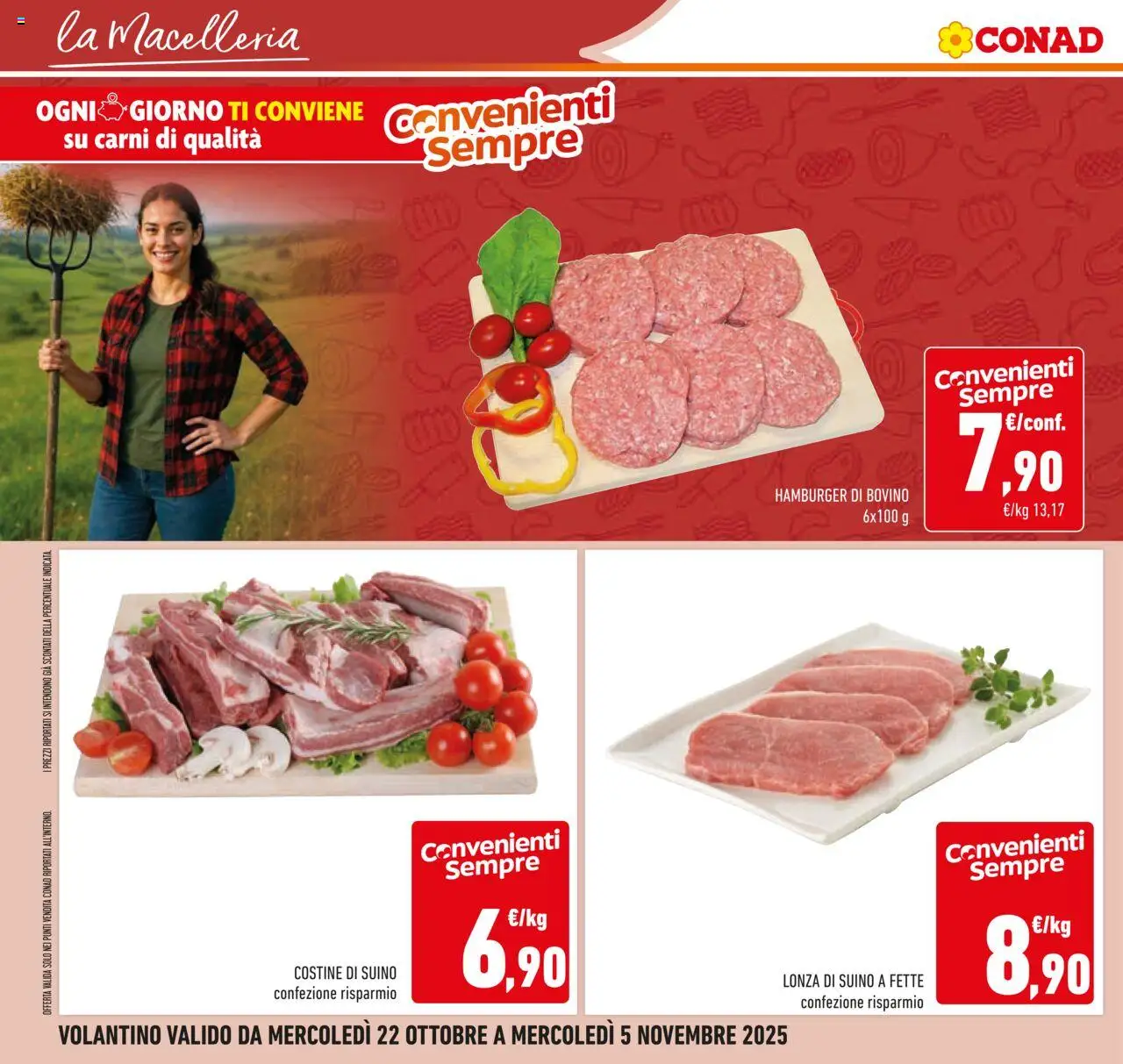 Volantino Conad del 22.10.2025 | Pagina: 30 | Prodotti: Bovino, Suino, Hamburger
