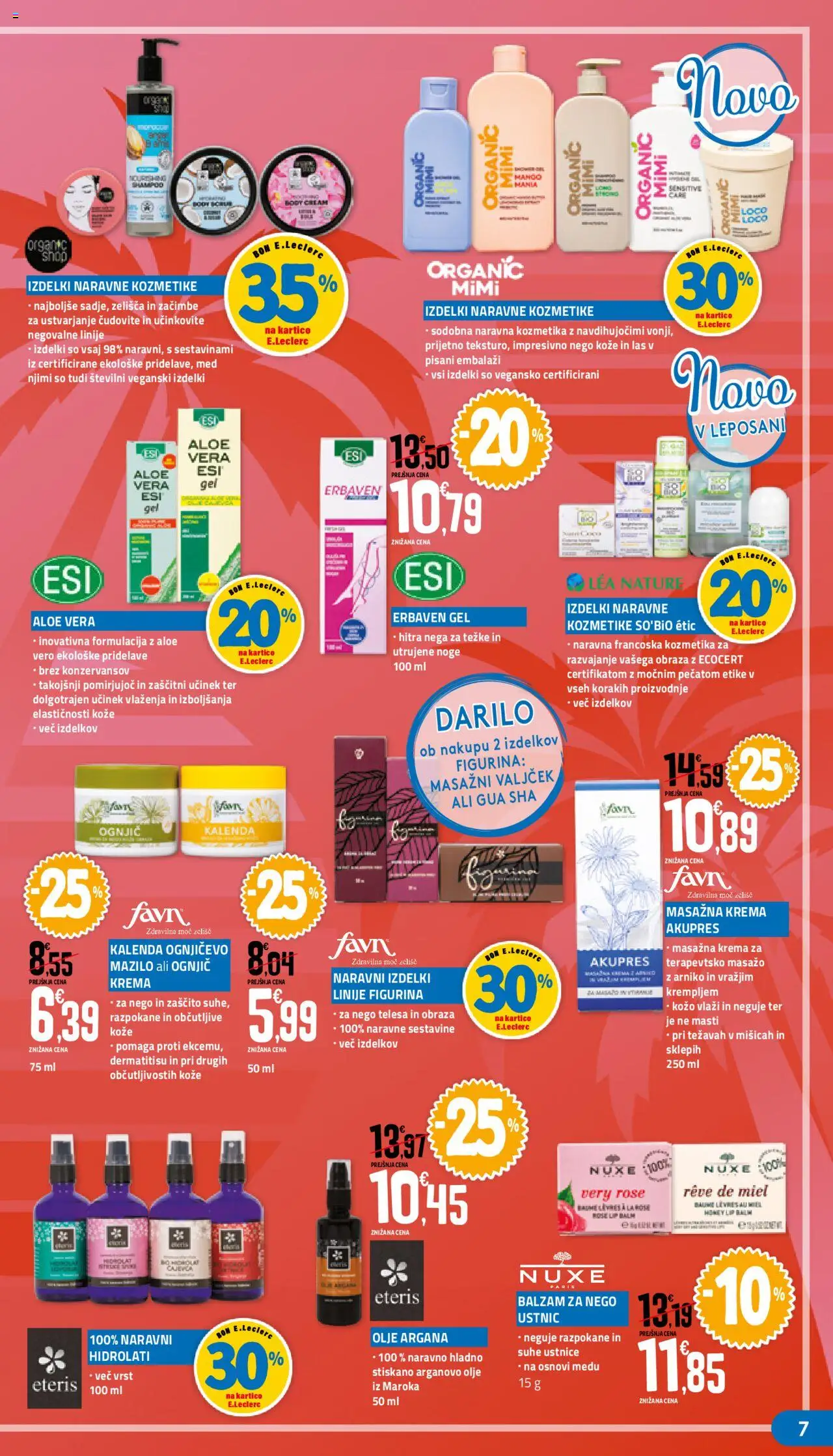 E.leclerc katalog leposana │ velja od 14.06.2025 | Stran: 7 | Izdelki: Naravna kozmetika, Krema, Olje, Zacimbe