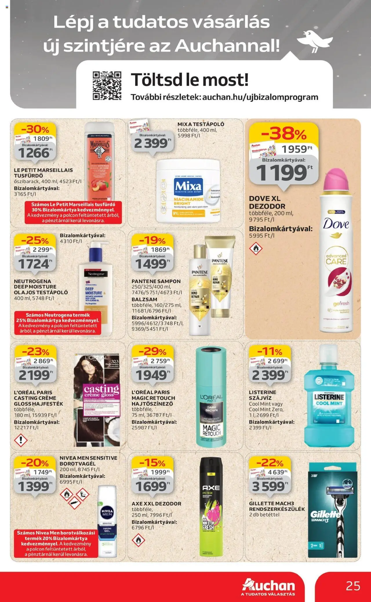 Auchan akciós ujság - amely érvényes a következő dátumtól: 12.06.2025 | Oldal: 25 | Termékek: Body, Borotvagél, Testápoló, Tusfürdő