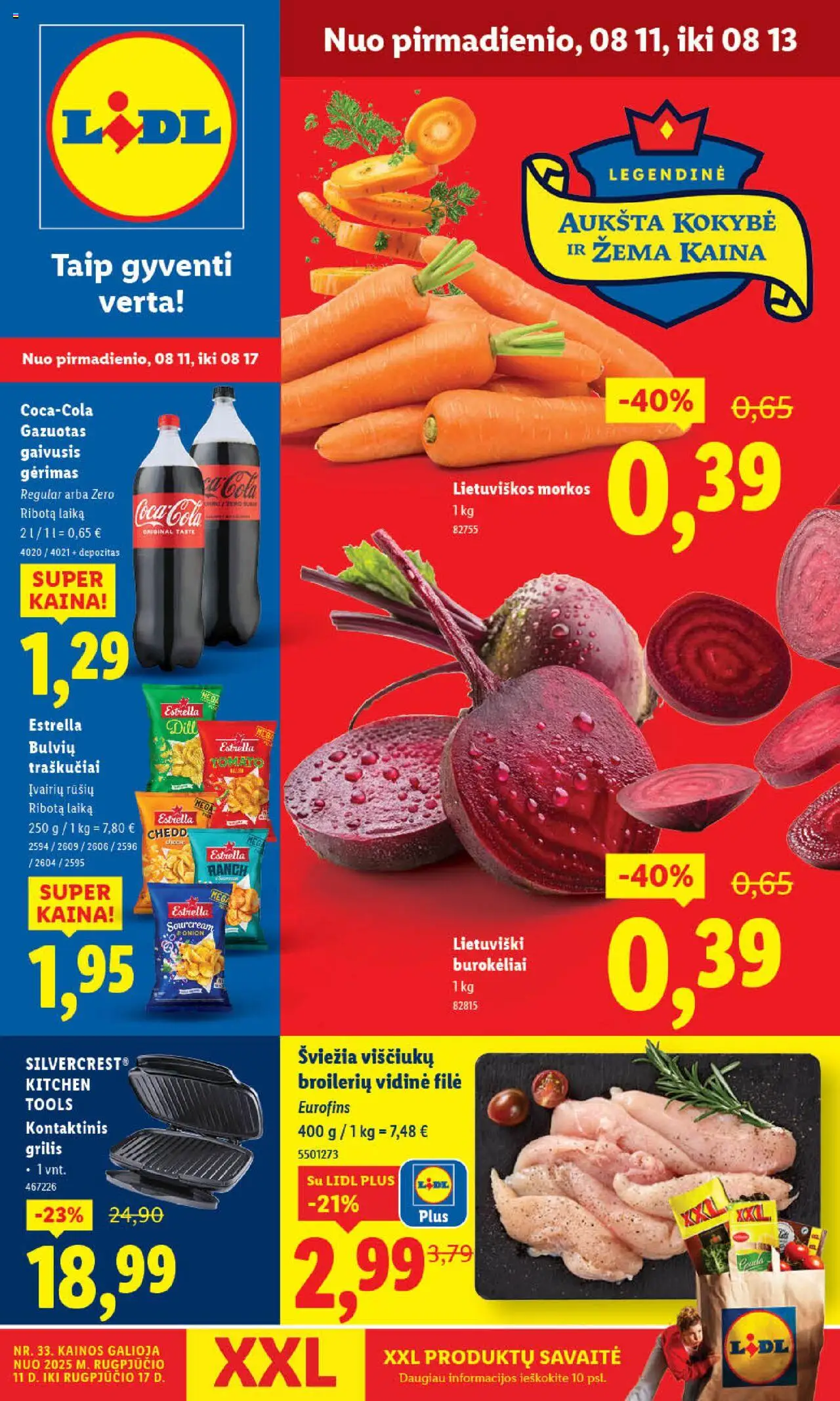 LIDL - Leidinys│galioja nuo 11.08.2025 | Puslapis: 1 | Prekių: Grilis, Traškučiai, Morkos