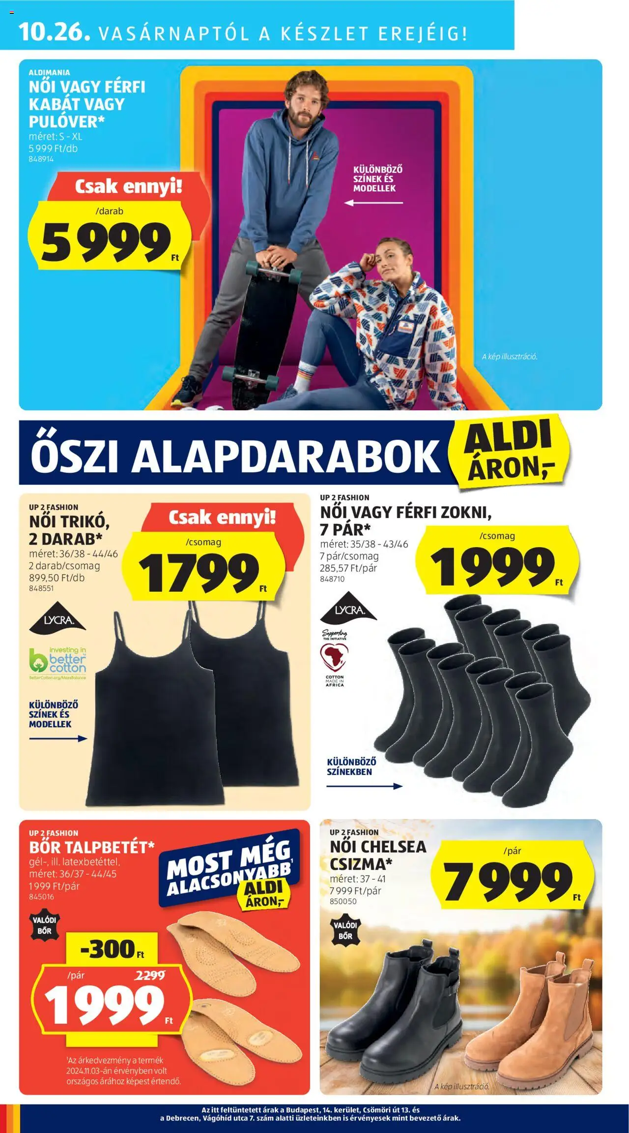Aldi akciós ujság - amely érvényes a következő dátumtól: 24.10.2025 | Oldal: 40 | Termékek: Bor, Kabát
