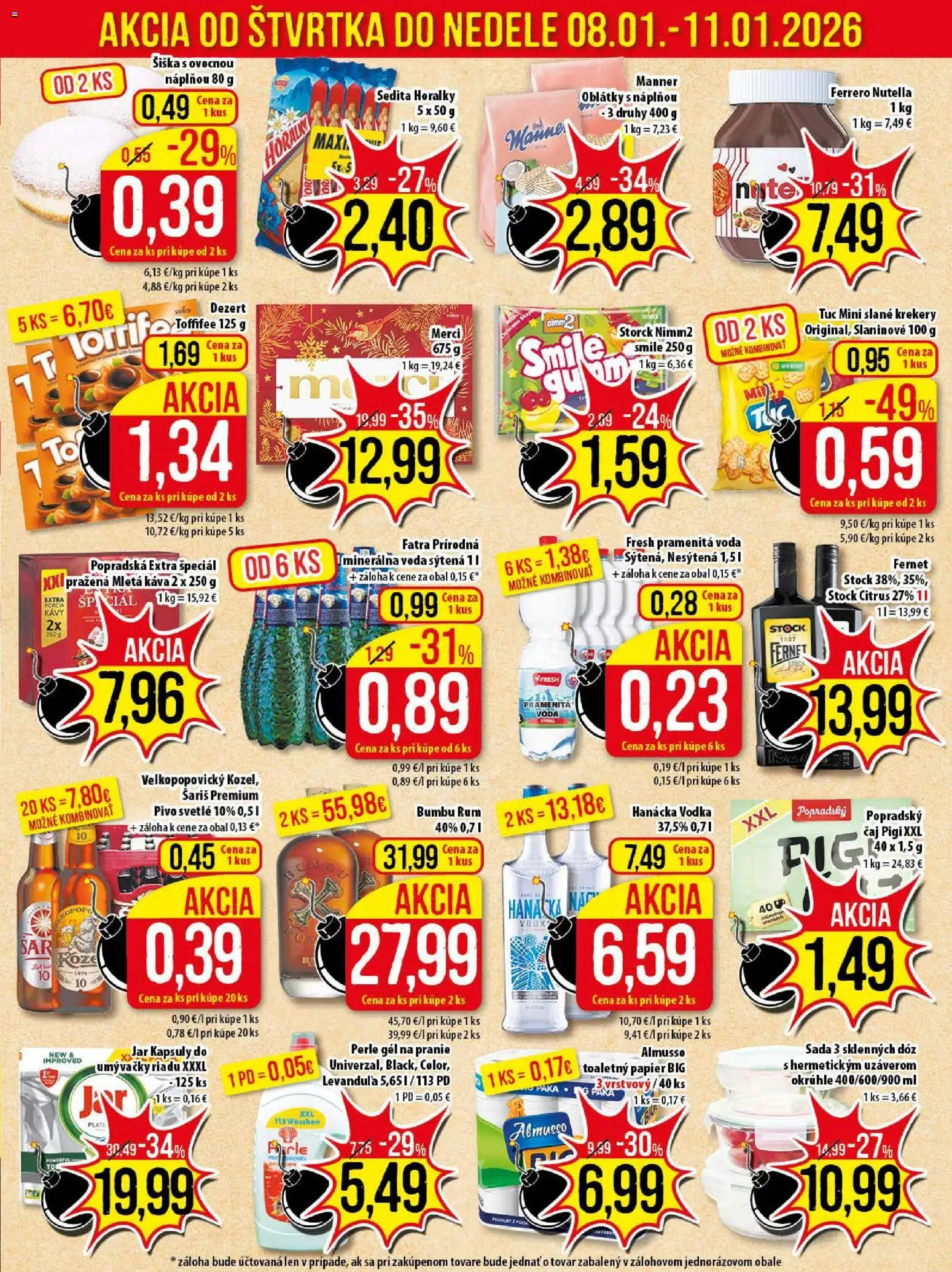 Nové Klas akcie – leták je platný od 05.01.2026 | Strana: 24 | Produkty: Toaletný papier, Rum, Jar, Horálky