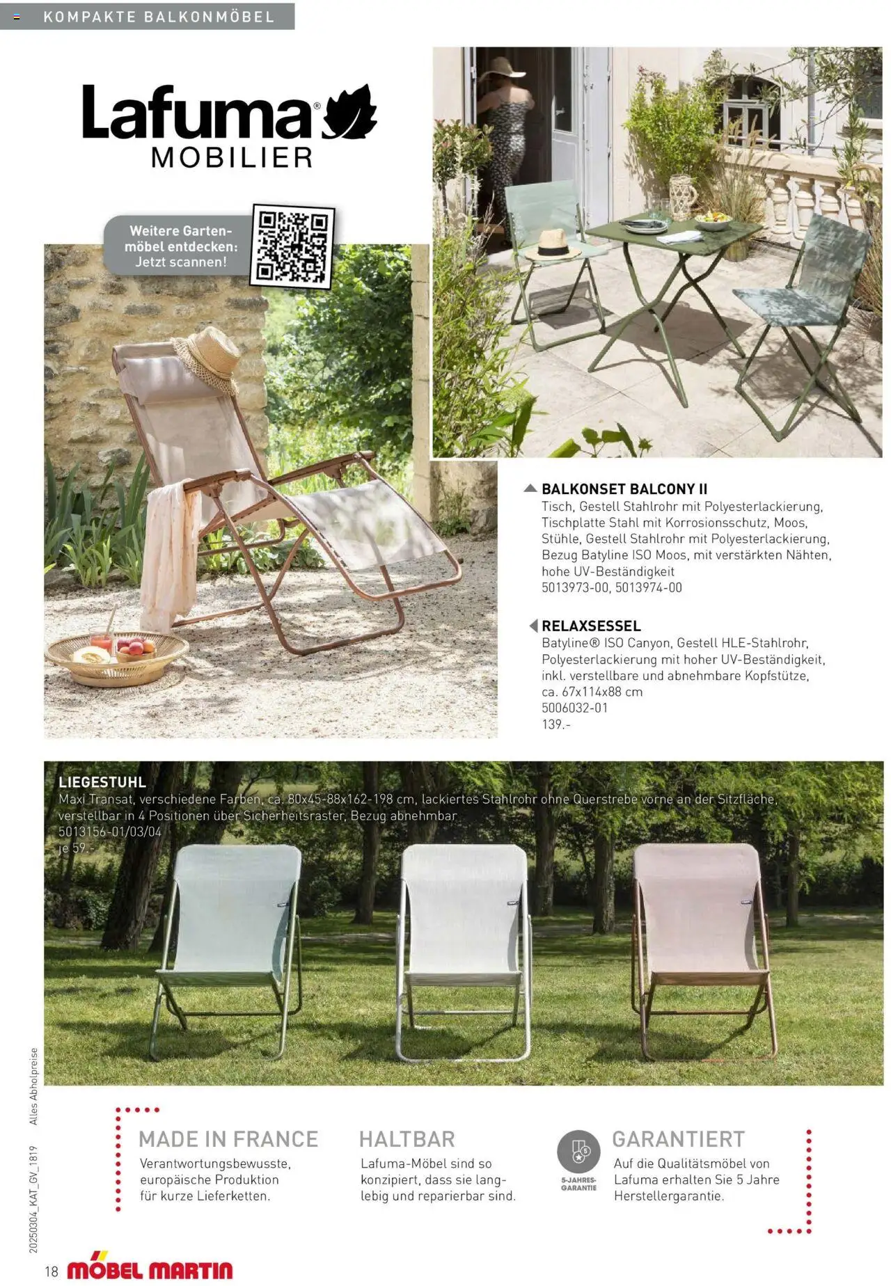 Möbel Martin Wohnfühl-Garten - gültig ab dem 04.03.2025 | Seite: 18 | Produkte: Relaxsessel, Liegestuhl