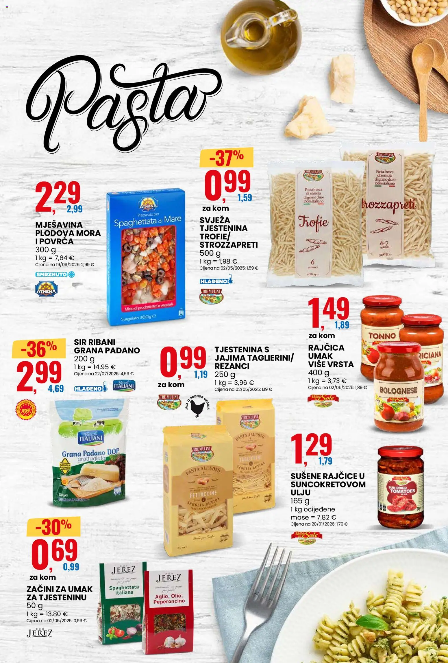 Eurospin katalog | vrijedi od 11.03.2026 | Stranica: 11 | Proizvodi: Grana Padano, Rajčice, Tjestenina, Umak