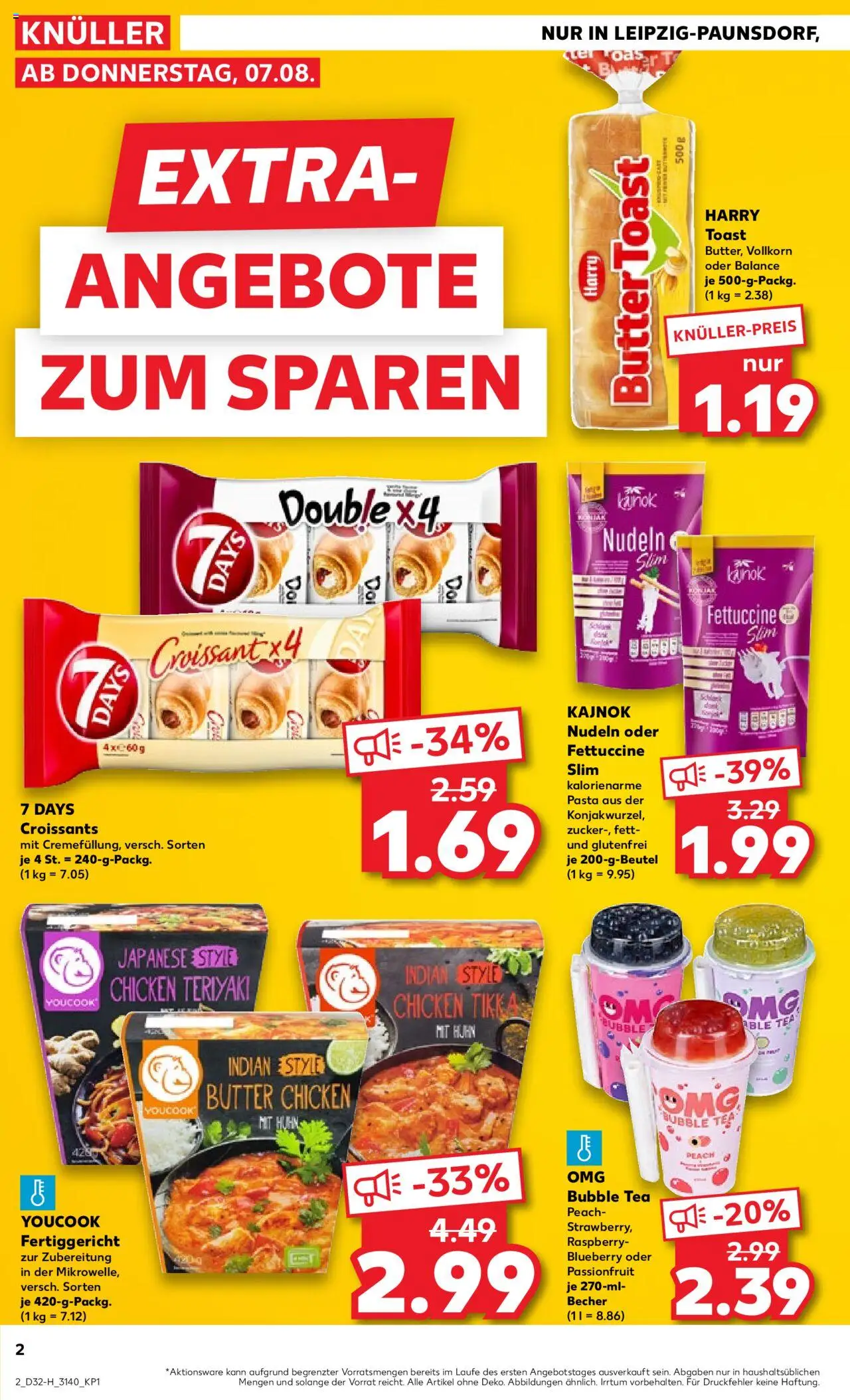 Kaufland prospekt Leipzig	 - gültig ab dem 07.08.2025 | Seite: 2 | Produkte: Youcook, Butter, Croissant, Nudeln
