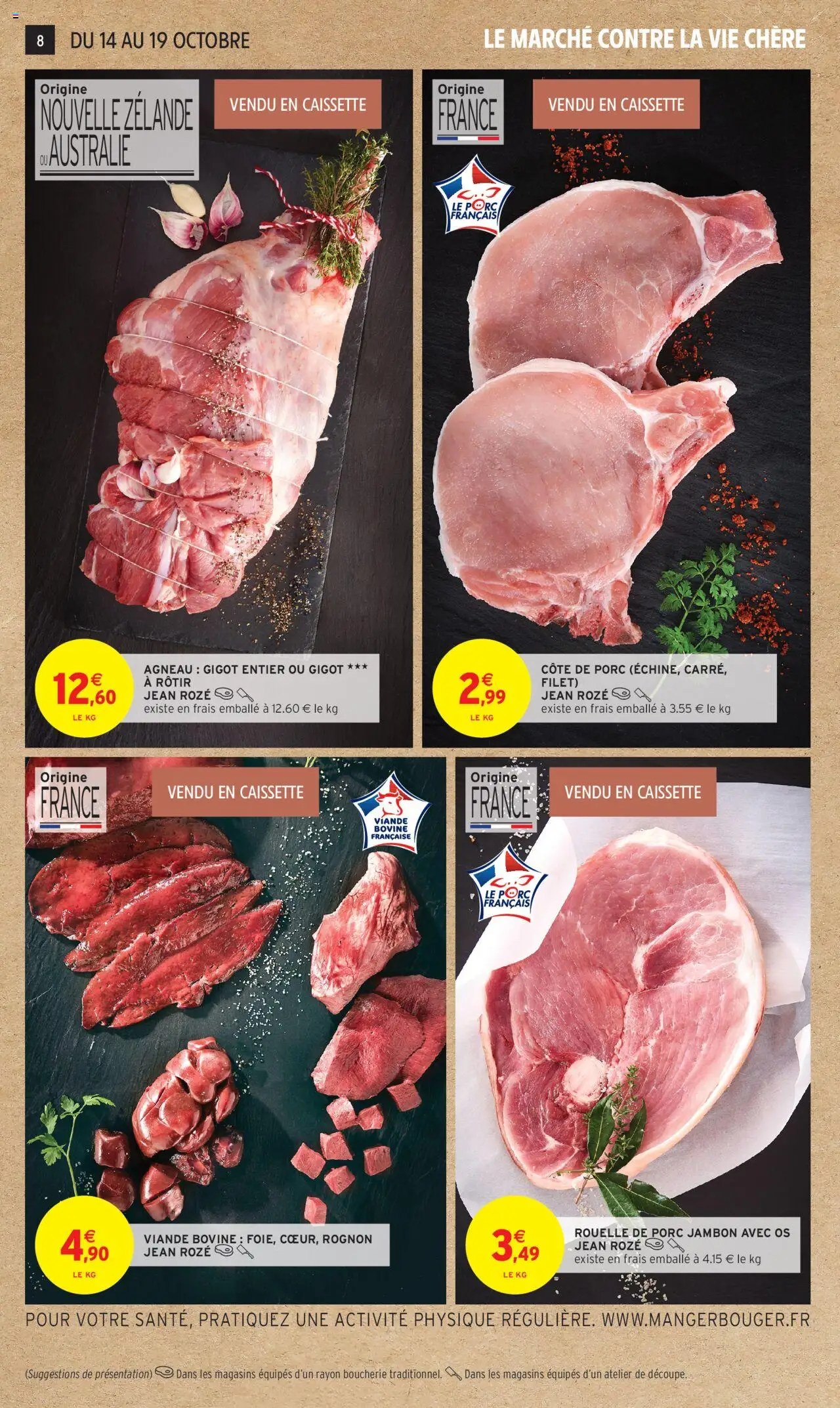 {H1} | Page: 8 | Produits: Agneau gigot, Viande, Viande bovine, Rouelle de porc