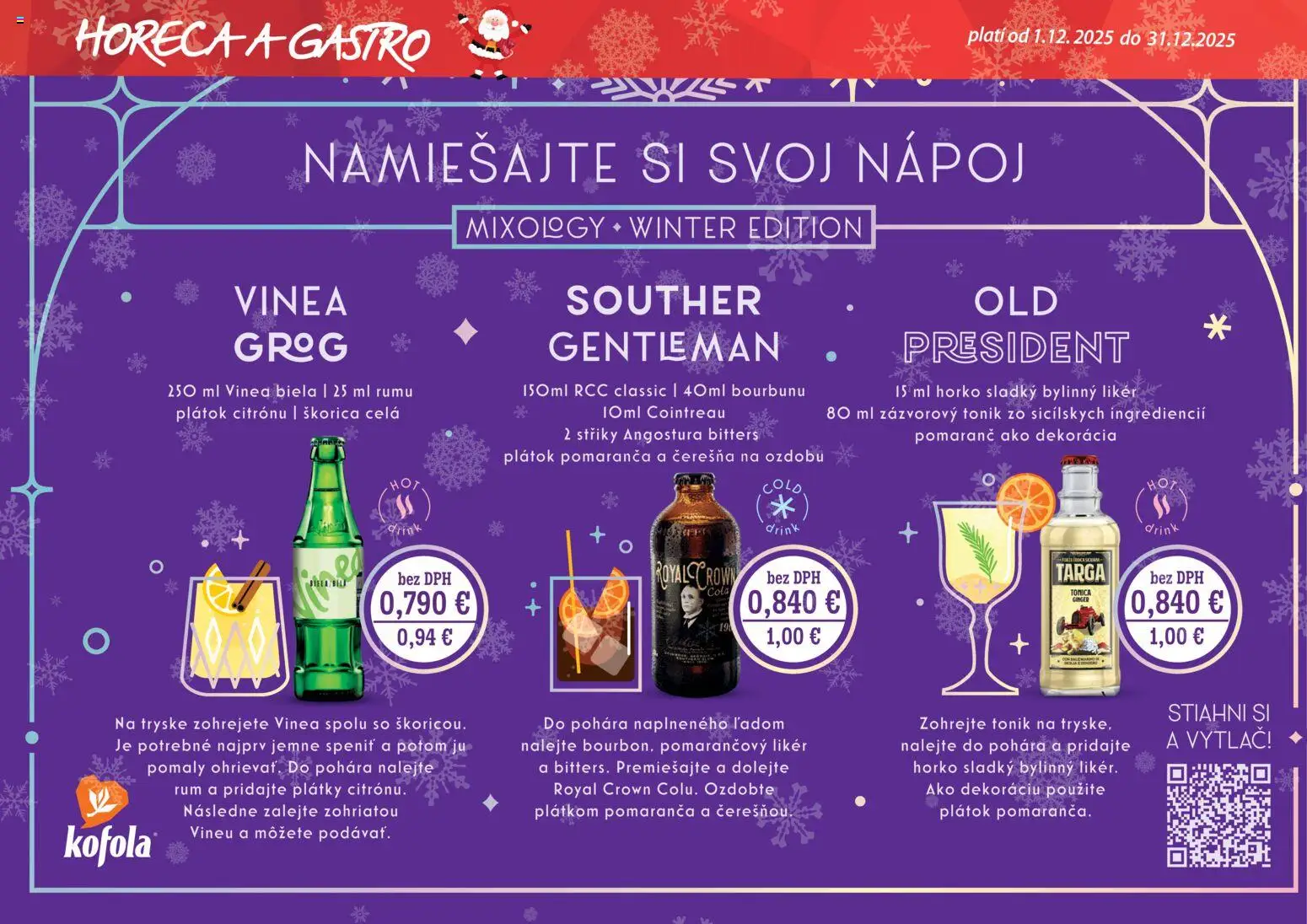 Nové CBA Verex akcie – leták je platný od 01.12.2025 | Strana: 3 | Produkty: Kofola, Rum, Vinea