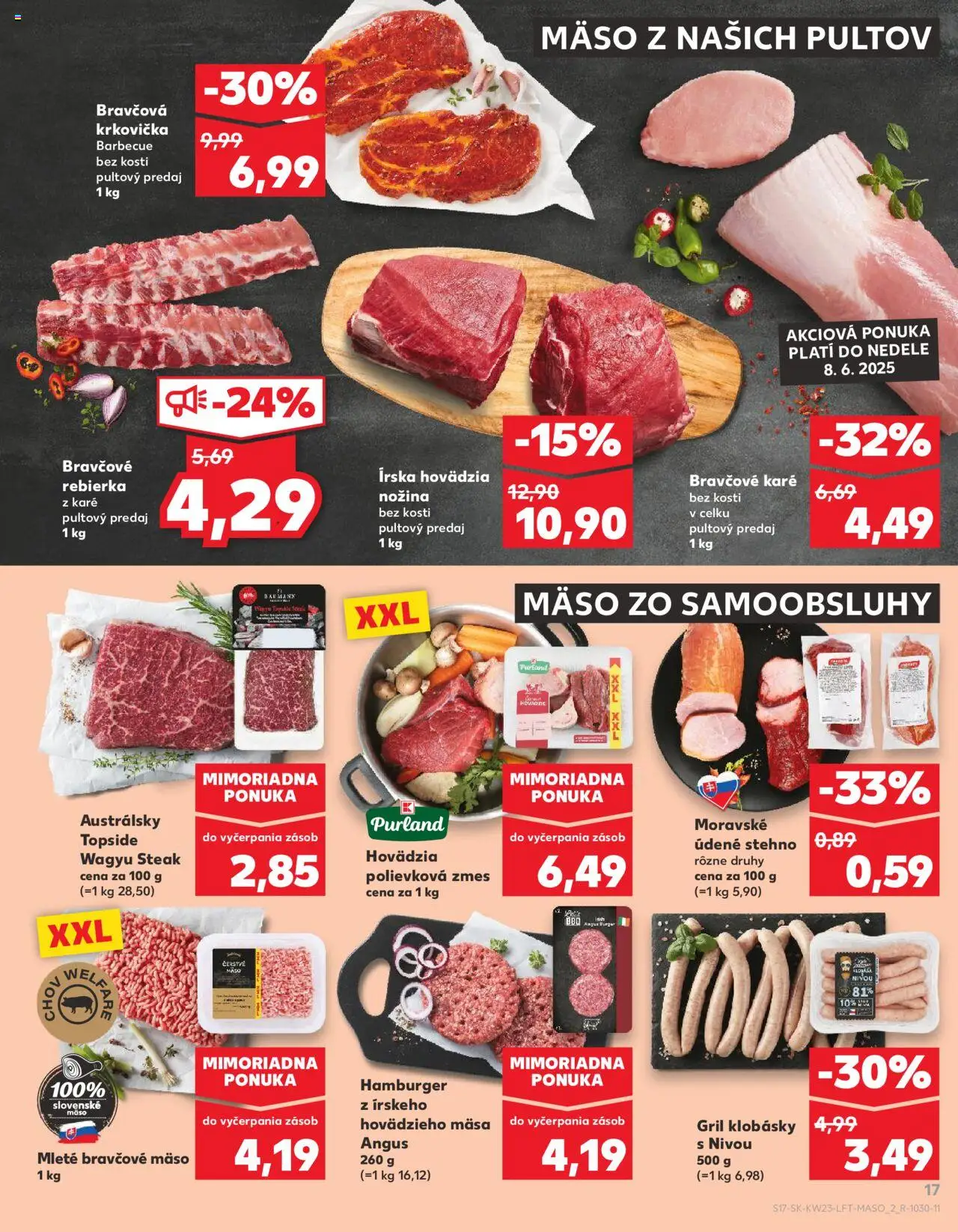 Nové Kaufland akcie – leták je platný od 05.06.2025 | Strana: 17 | Produkty: Gril, Bravčová krkovička, Bravčové karé