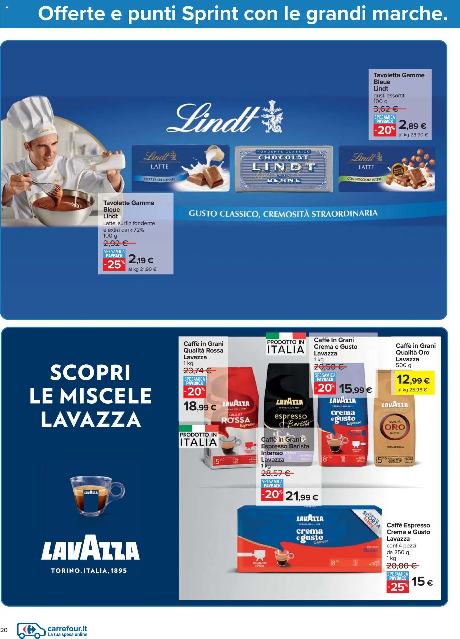 Volantino Carrefour del 27.01.2026 | Pagina: 20 | Prodotti: Caffè, Latte, Nocciole, Lavazza