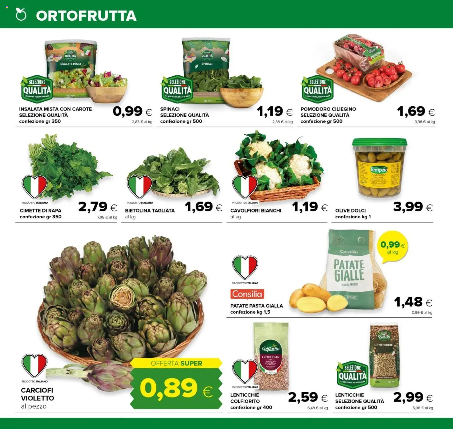 Volantino Tigre del 16.12.2025 | Pagina: 12 | Prodotti: Insalata, Patate, Pasta, Cimette di rapa