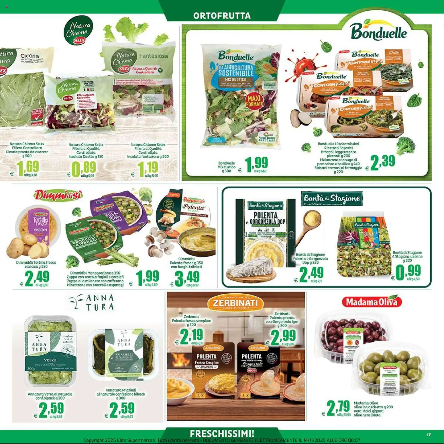Volantino Elite Supermercati del 14.11.2025 | Pagina: 17 | Prodotti: Pomodoro, Basilico, Melanzane, Asparagi