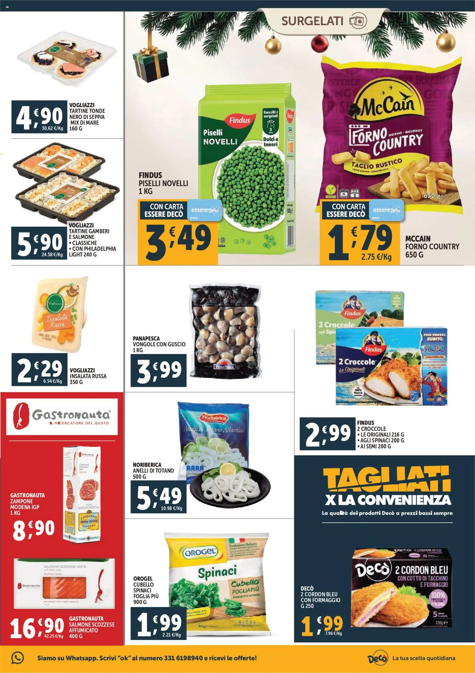 Volantino Decò del 15.12.2025 | Pagina: 13 | Prodotti: Salmone, Tacchino, Formaggio, Spinaci